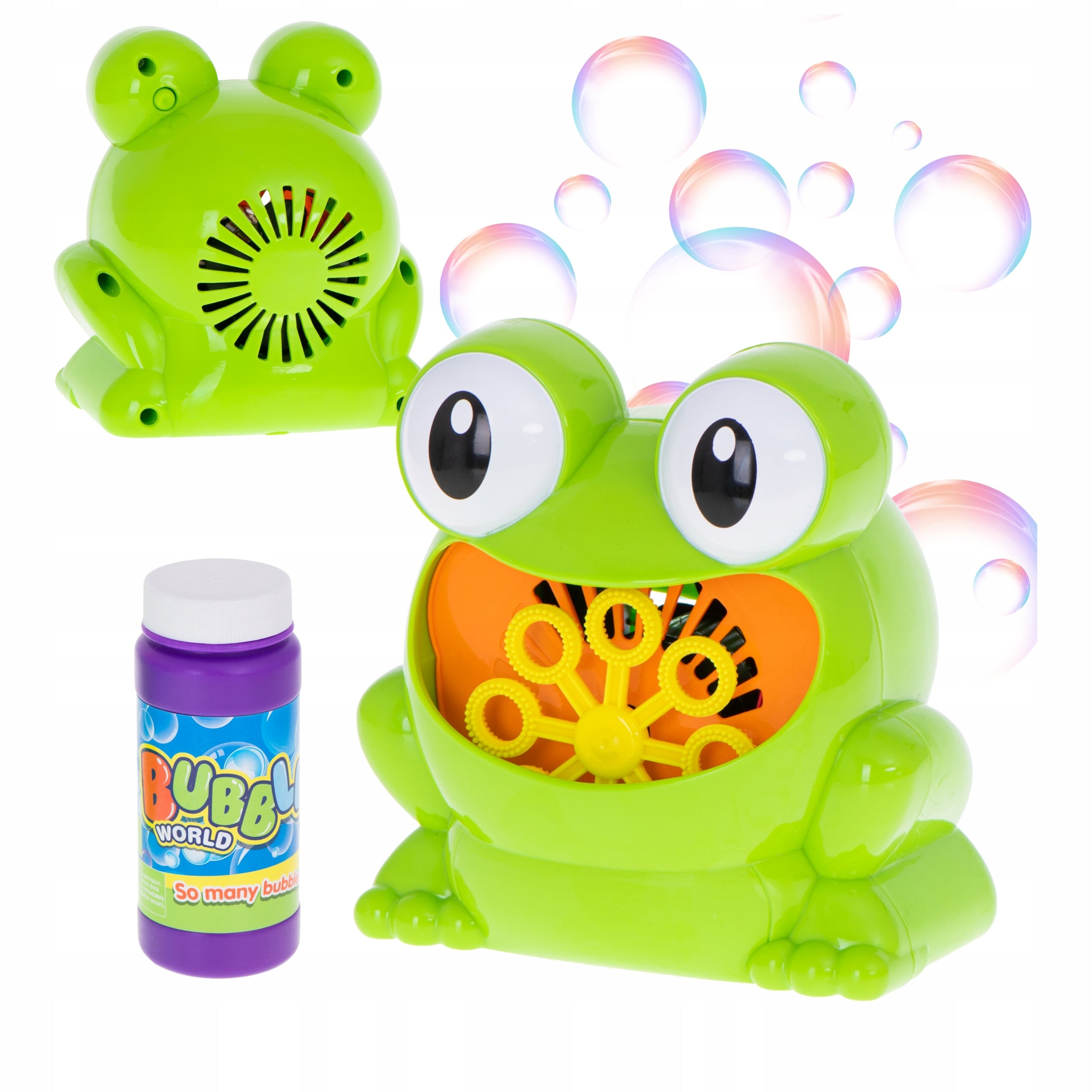 SOAP BUBBLES AUTOMATIC BUBBLE MACHINE FROG GENERATOR WITH LIQUID SET