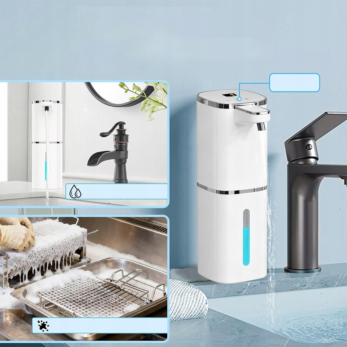 SOAP DISPENSER AUTOMATIC TOUCHLESS WALL DISPENSER 400ml USB C Packaging status original