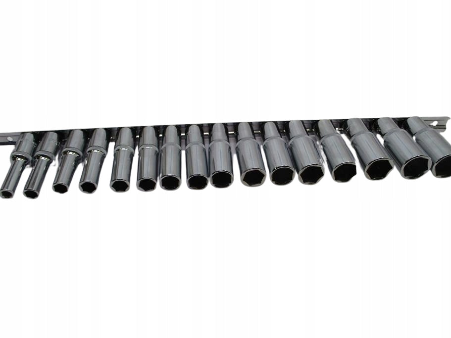 SOCKET SET 1/2" LONG SOCKETS 16PCS 8-24MM SOCKET WRENCHES STRIP Packaging status original
