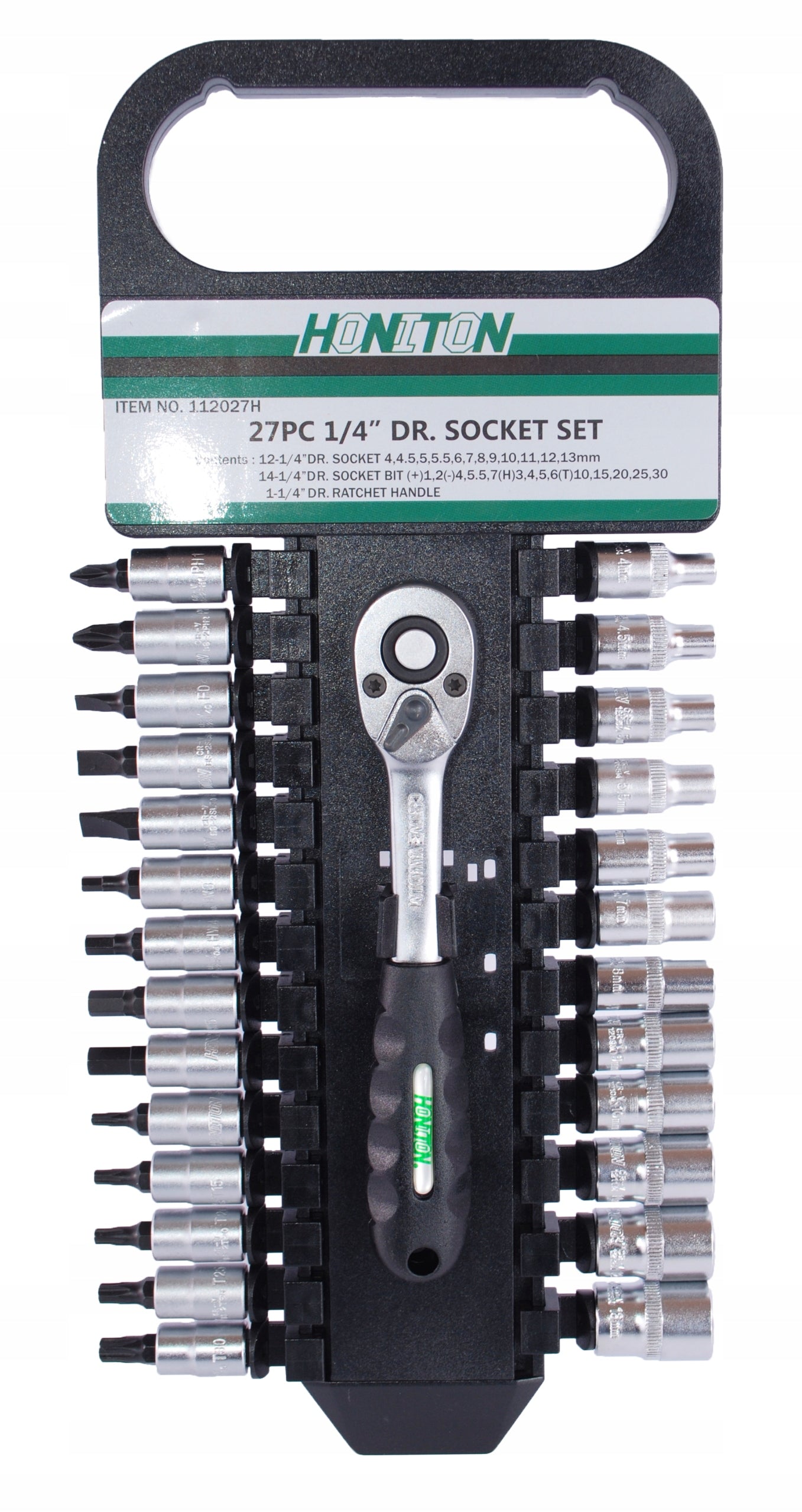 SOCKET SET 1/4",4-13MM,27PCSHONITON H1127