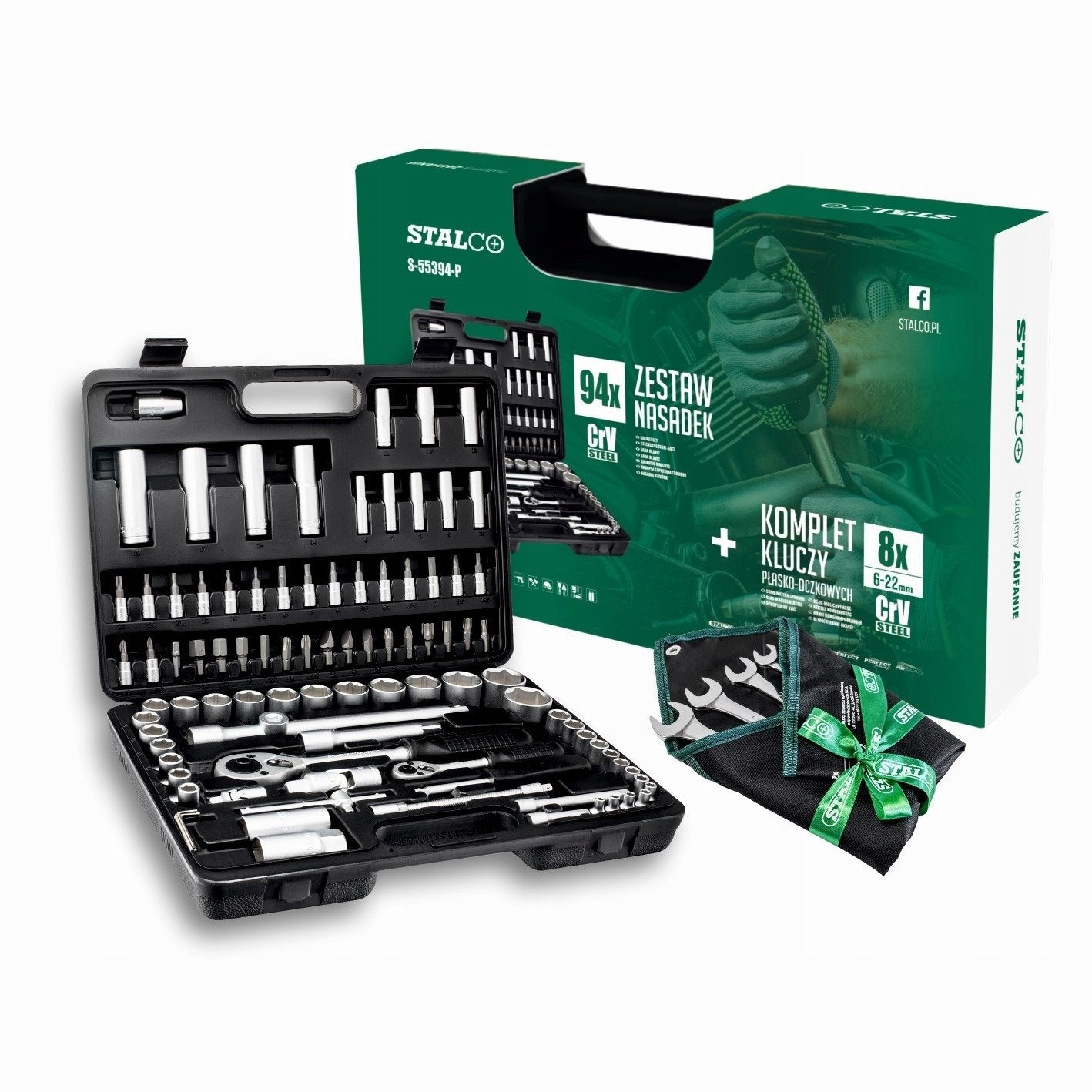 SOCKET SET 94el.1/2+1/4"+KEYS S-55394
