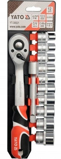 SOCKET SET, RATCHET 1/2" 12CZ YT-38821 Yato