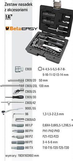 SOCKET SET WITH ACCESSORIES BETA 903E SUITCASE Brand no brand