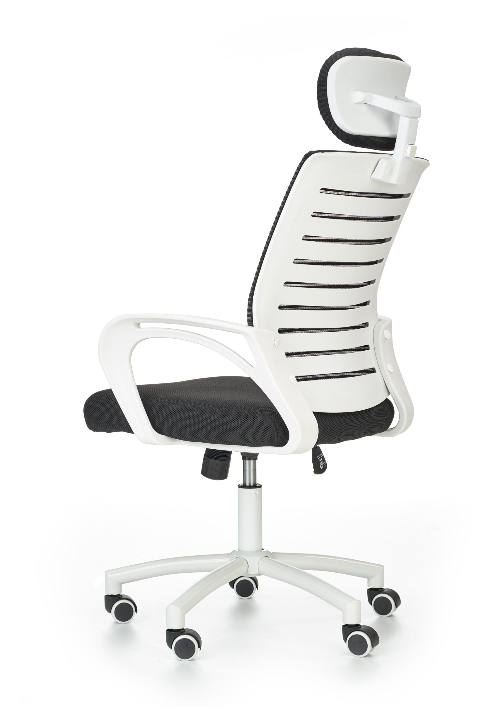 SOCKET SWIVEL OFFICE CHAIR, WHITE, BLACK, HALMA Upholstery color black