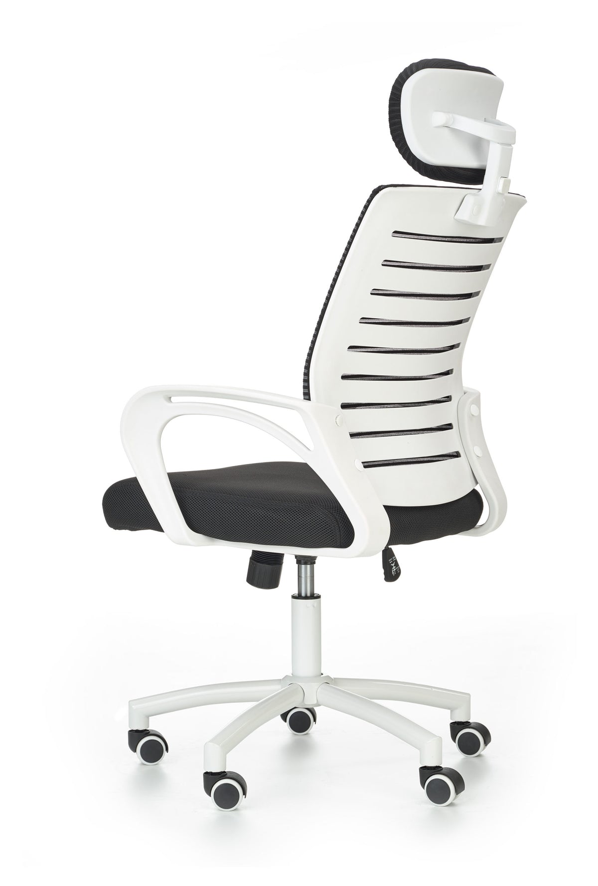 SOCKET SWIVEL OFFICE CHAIR, WHITE, BLACK, HALMA Upholstery color black