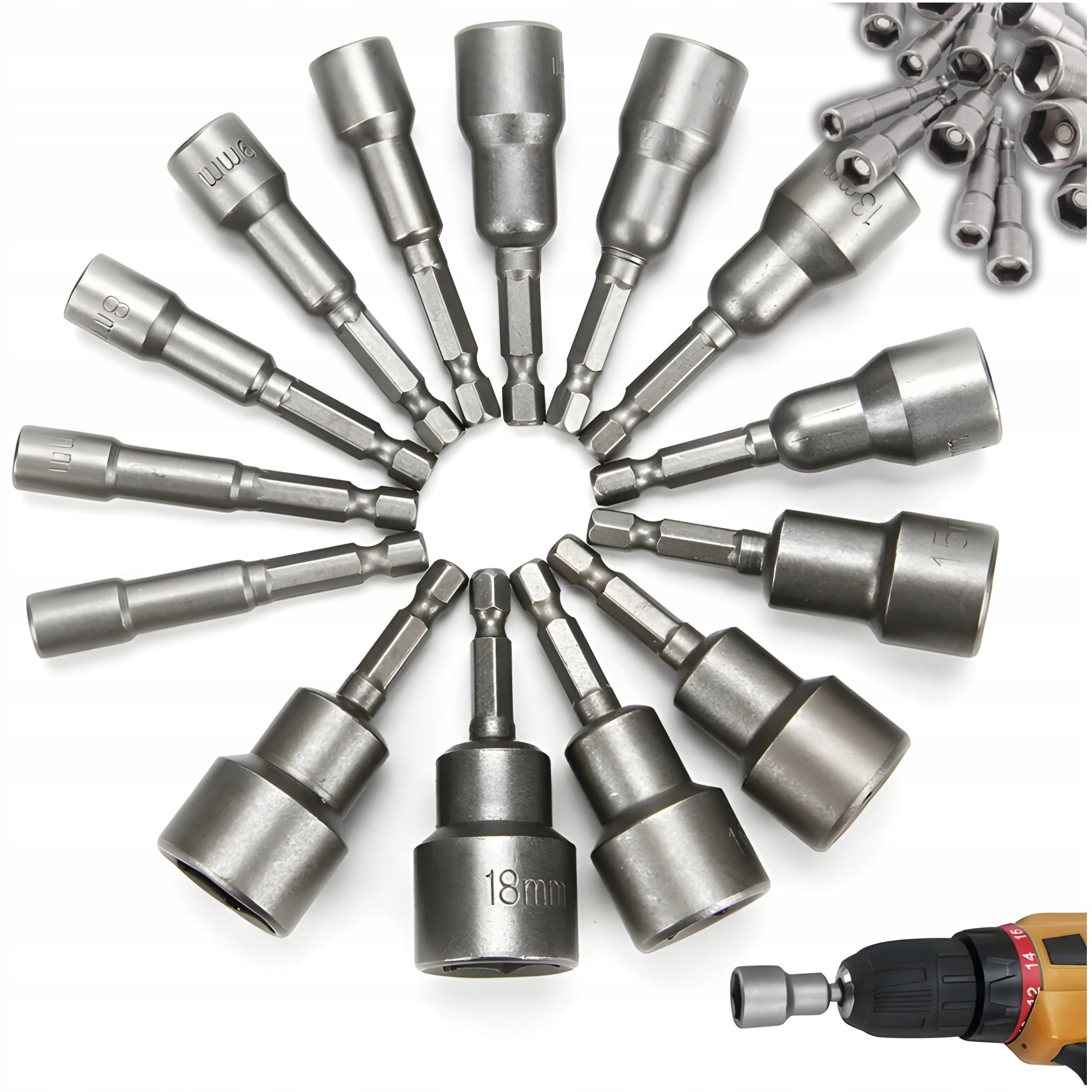 SOCKET WRENCH CAPS FOR SCREWDRIVER STRONG MAGNET SET OF 14PCS. EAN (GTIN) 5906508716281