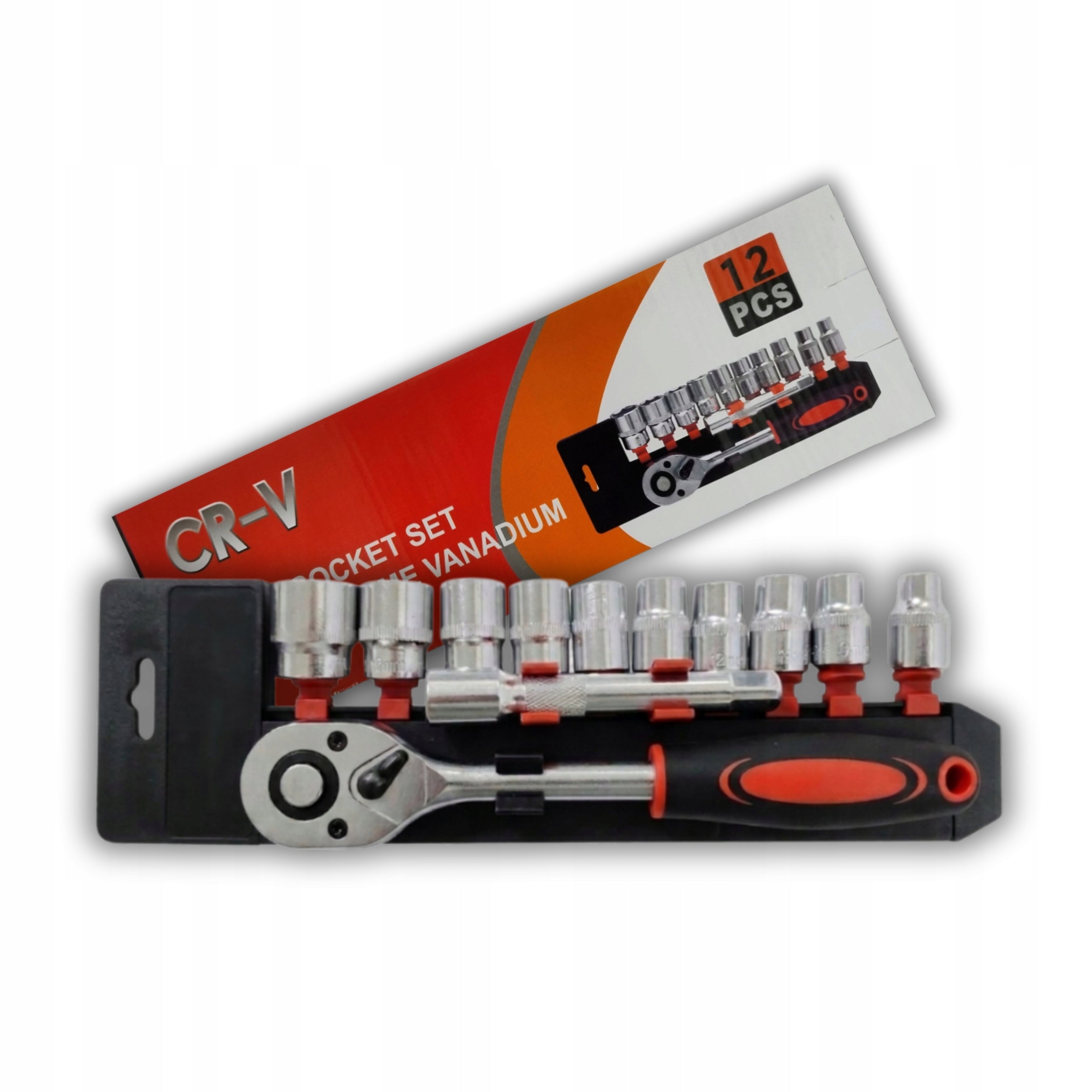 SOCKET WRENCH SET 1/2" 12 EL. RATCHET CR-V TOOLS GIFT