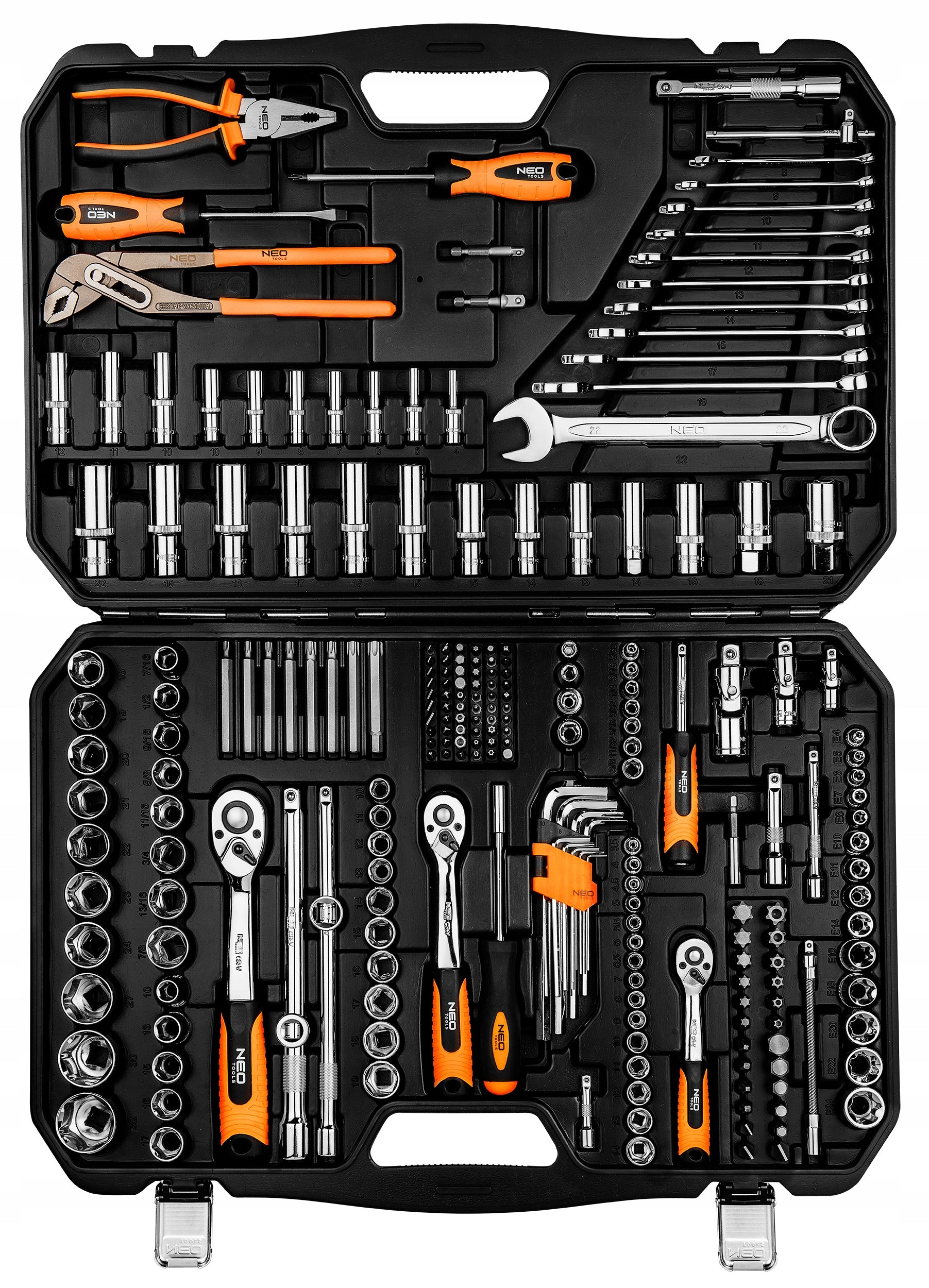 SOCKET WRENCH SET 1/2" 3/8" 1/4" 233 PCS CRV 10-078 NEO TOOLS EAN (GTIN) 5907558465914