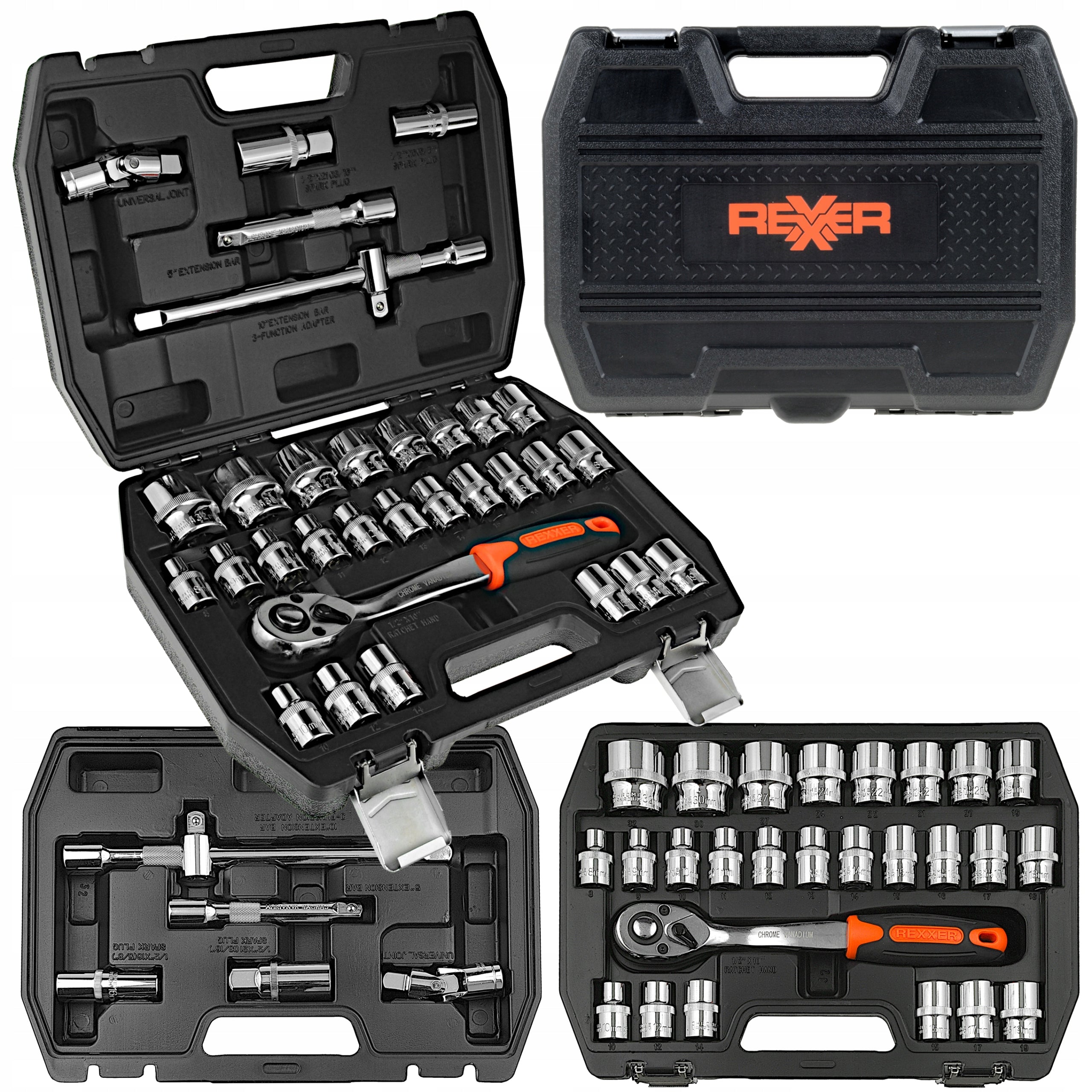 SOCKET WRENCH SET 1/2" 32 ELEMENTS SET SUITCASE