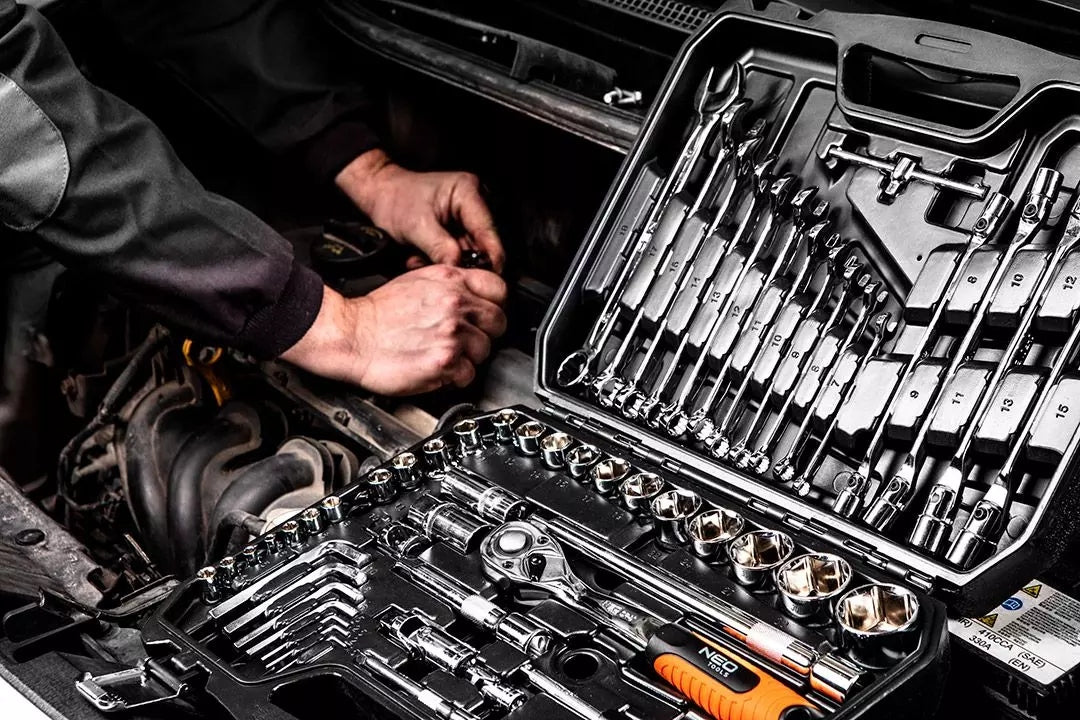 SOCKET WRENCH SET 1/4'' 1/2'' 77 PARTS CRV 08-915 NEO TOOLS Brand NEO TOOLS