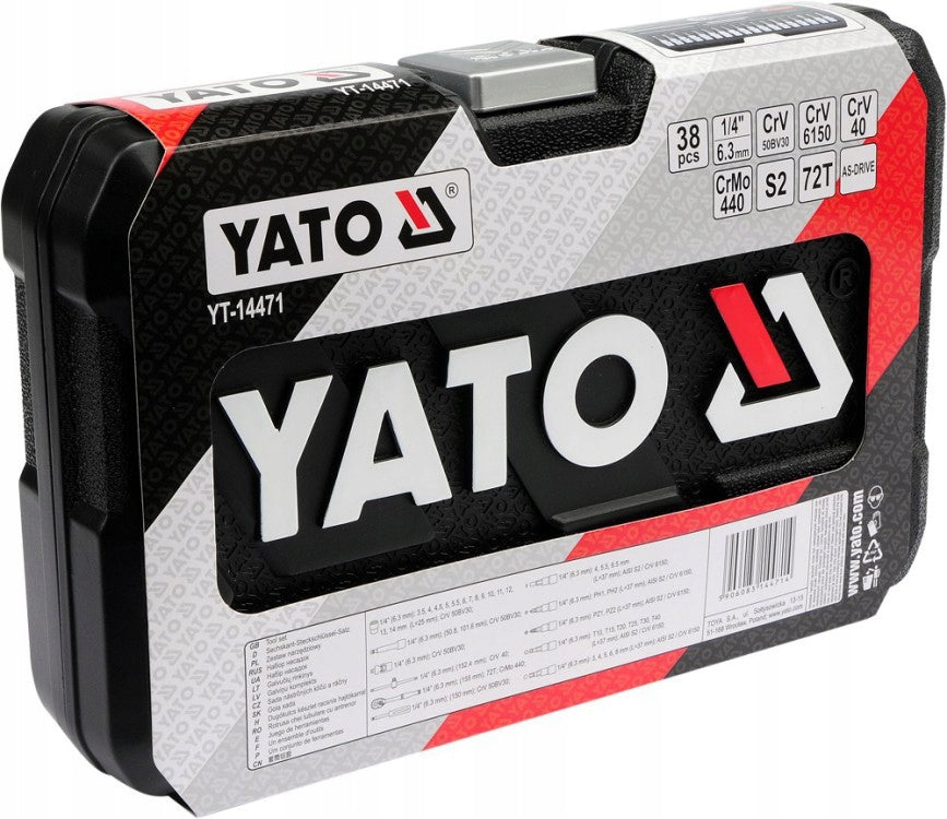 SOCKET WRENCH SET 1/4 38CZ YATO YT-14471 Number of items in the set 38