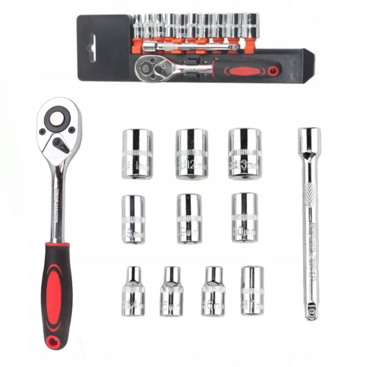 SOCKET WRENCH SET 1/4" RATCHET 13EL