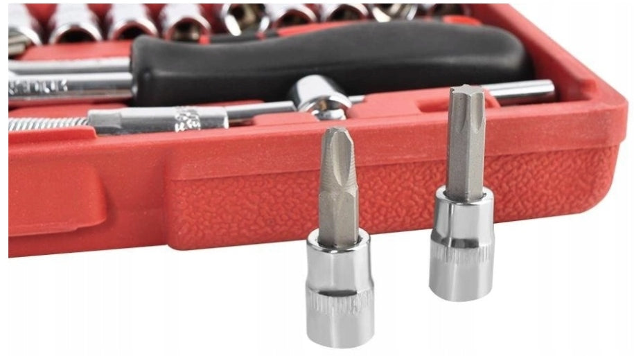SOCKET WRENCH SET 1/4 RATCHET BITS 46EL chrome vanadium steel EAN (GTIN) 5907698029151