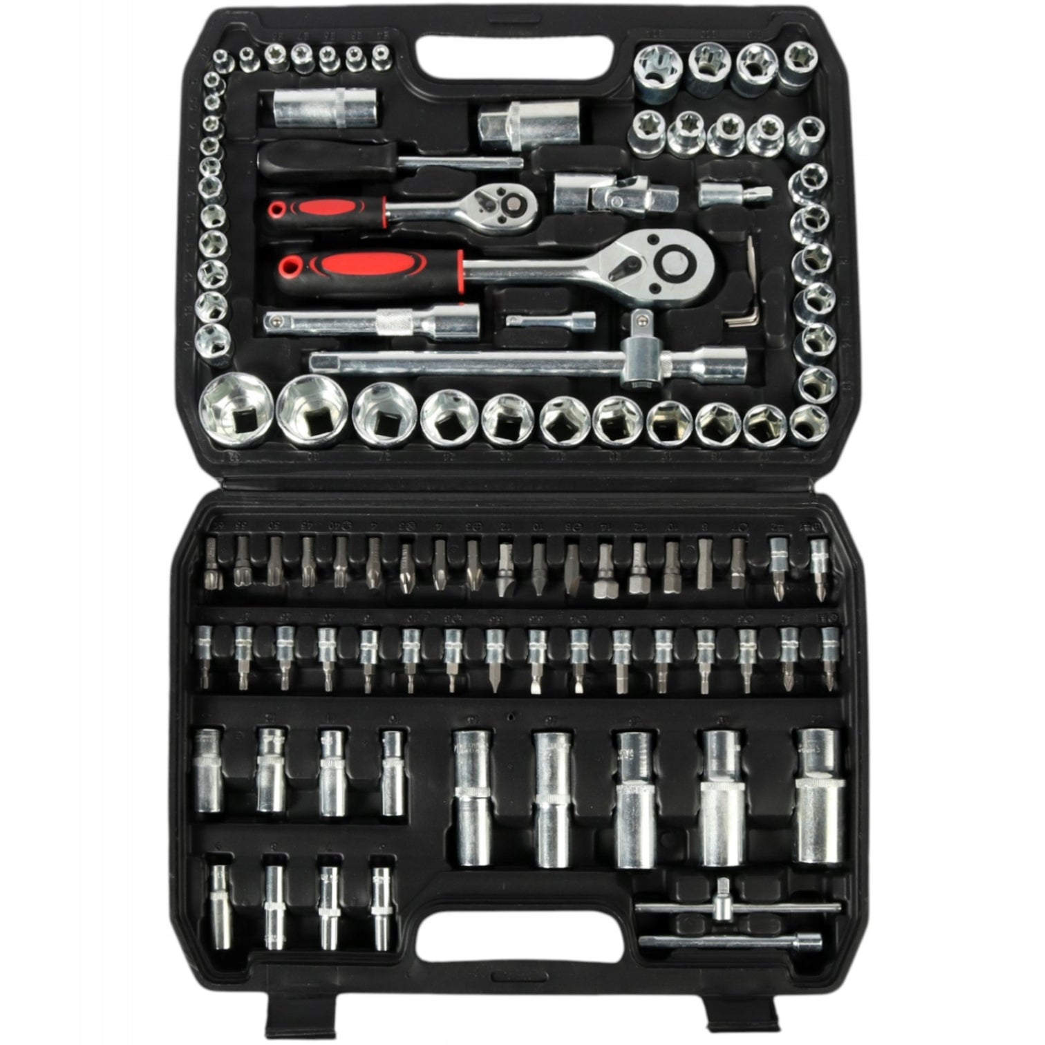 SOCKET WRENCH SET 108 ELEMENTS 1/2" 1/4" BITS TOOL CASE Manufacturer code ZESTAW NARZĘDZI-108