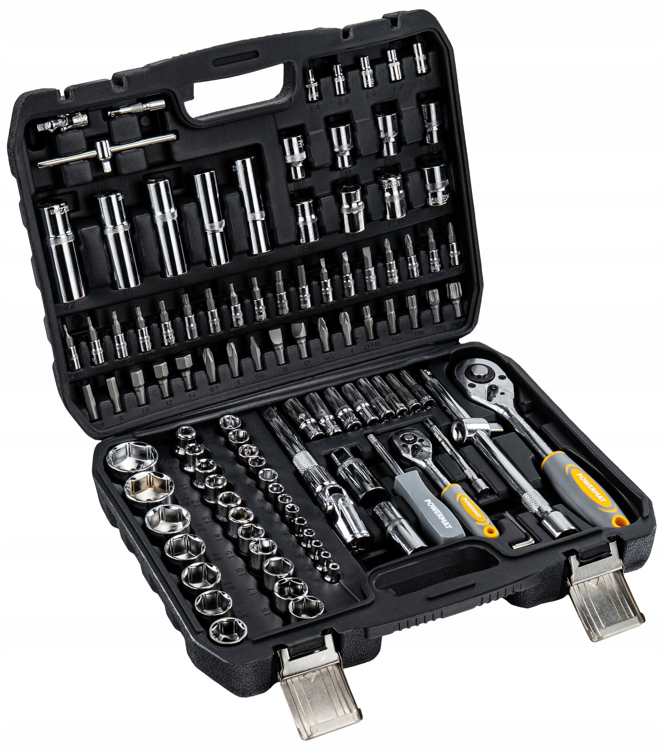 SOCKET WRENCH SET 108 ELEMENTS RATCHET 1/2" 1/4" CrV SUITCASE