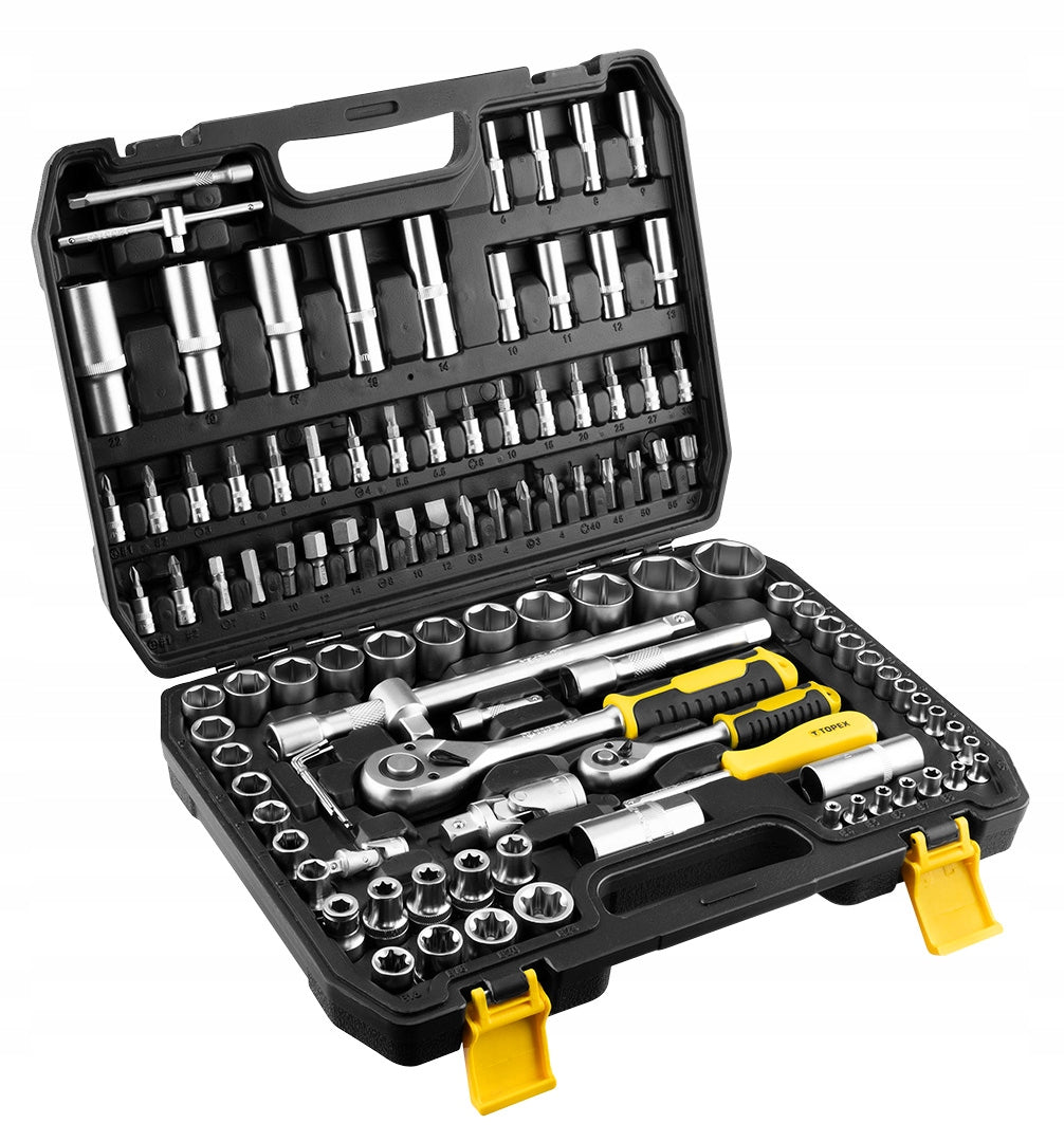 SOCKET WRENCH SET 110 ELEMENTS 1/2" 1/4" CRV STRONG SOCKET WRENCHES Product weight with unit packaging 6.96 kg