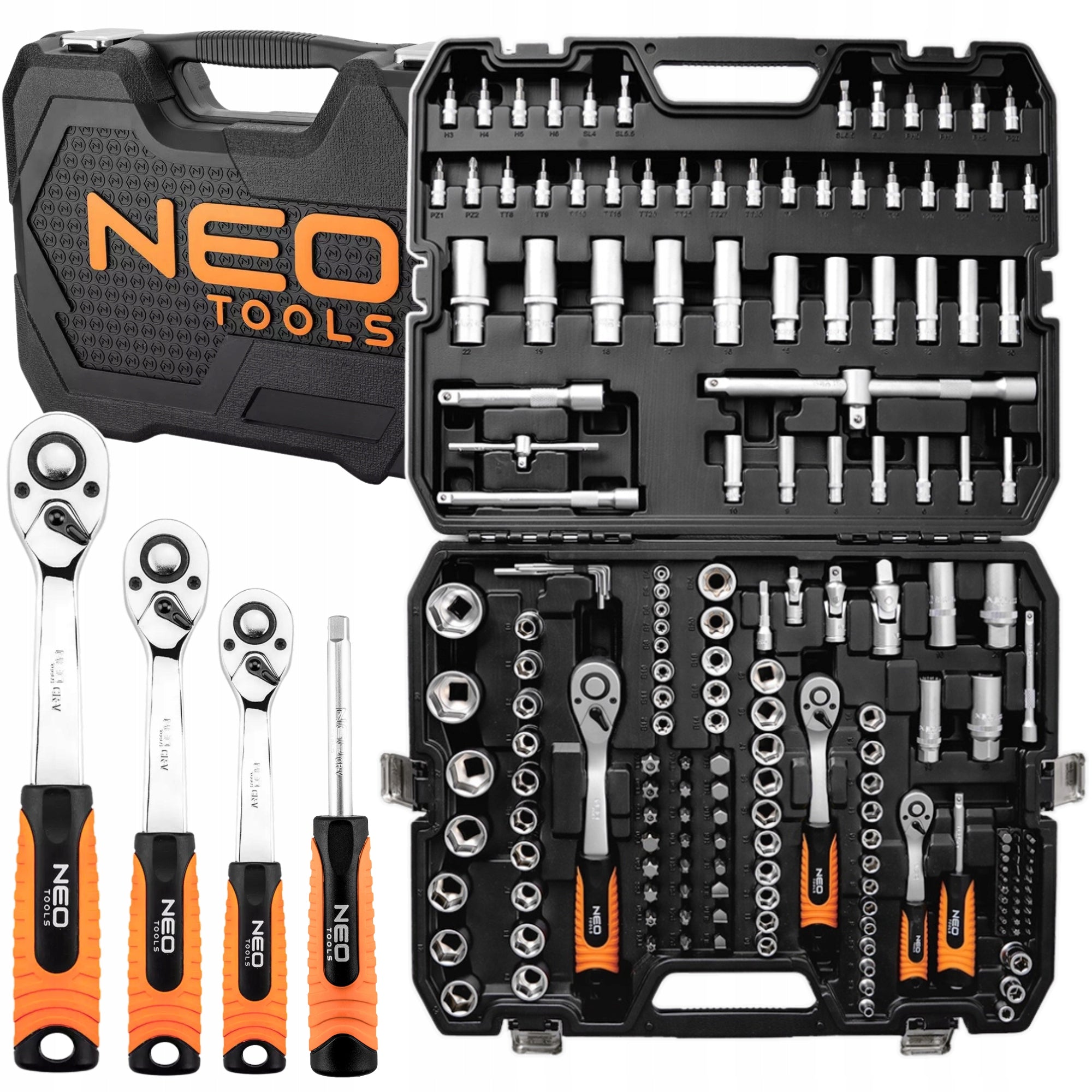 SOCKET WRENCH SET 183 EL. 1/2" 1/4" 3/8" LARGE PROFESSIONAL SET