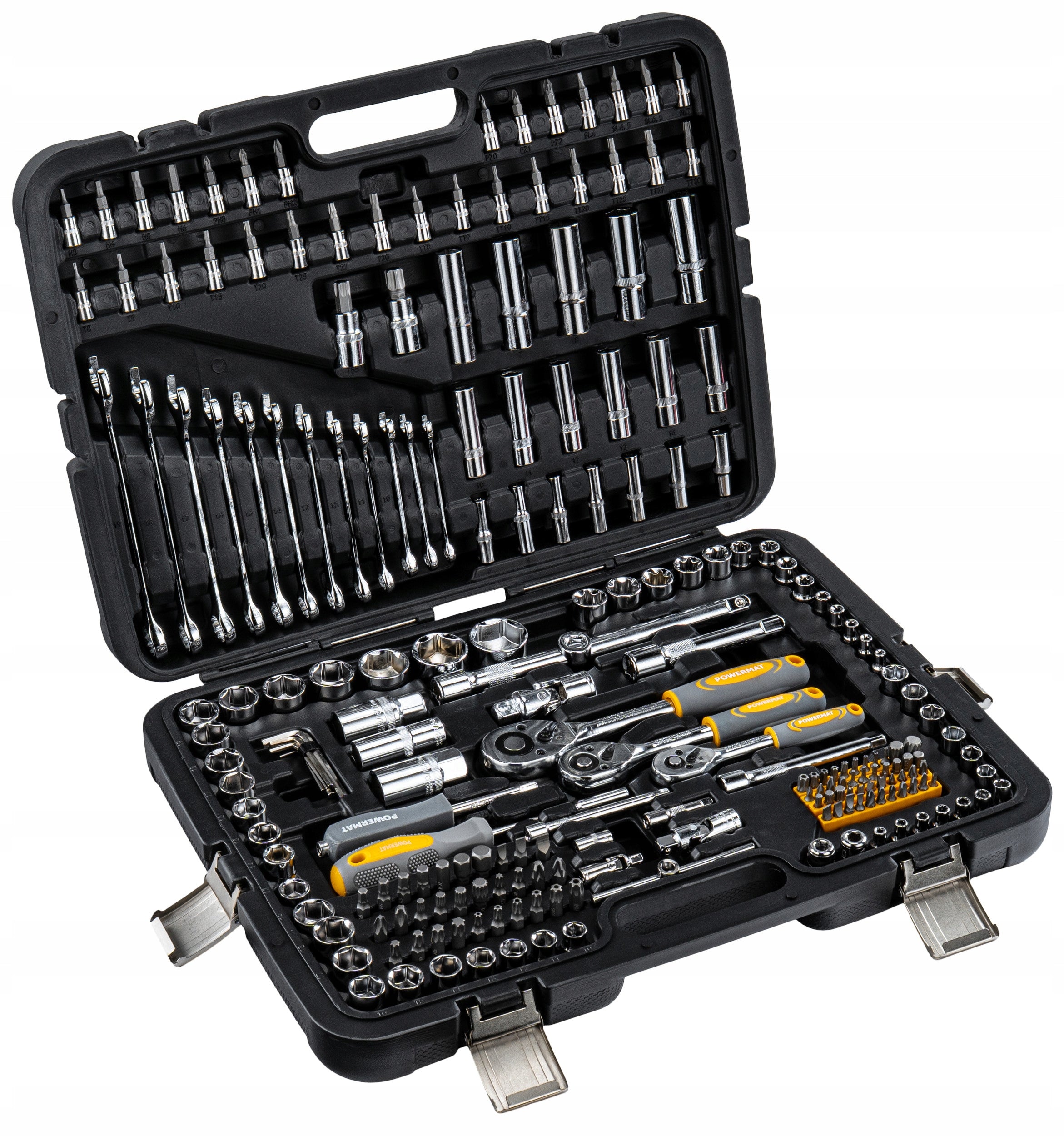 SOCKET WRENCH SET 216 ELEMENTS RATCHET 1/2"3/8"1/4" CrV SUITCASE Product weight with unit packaging 10.4 kg