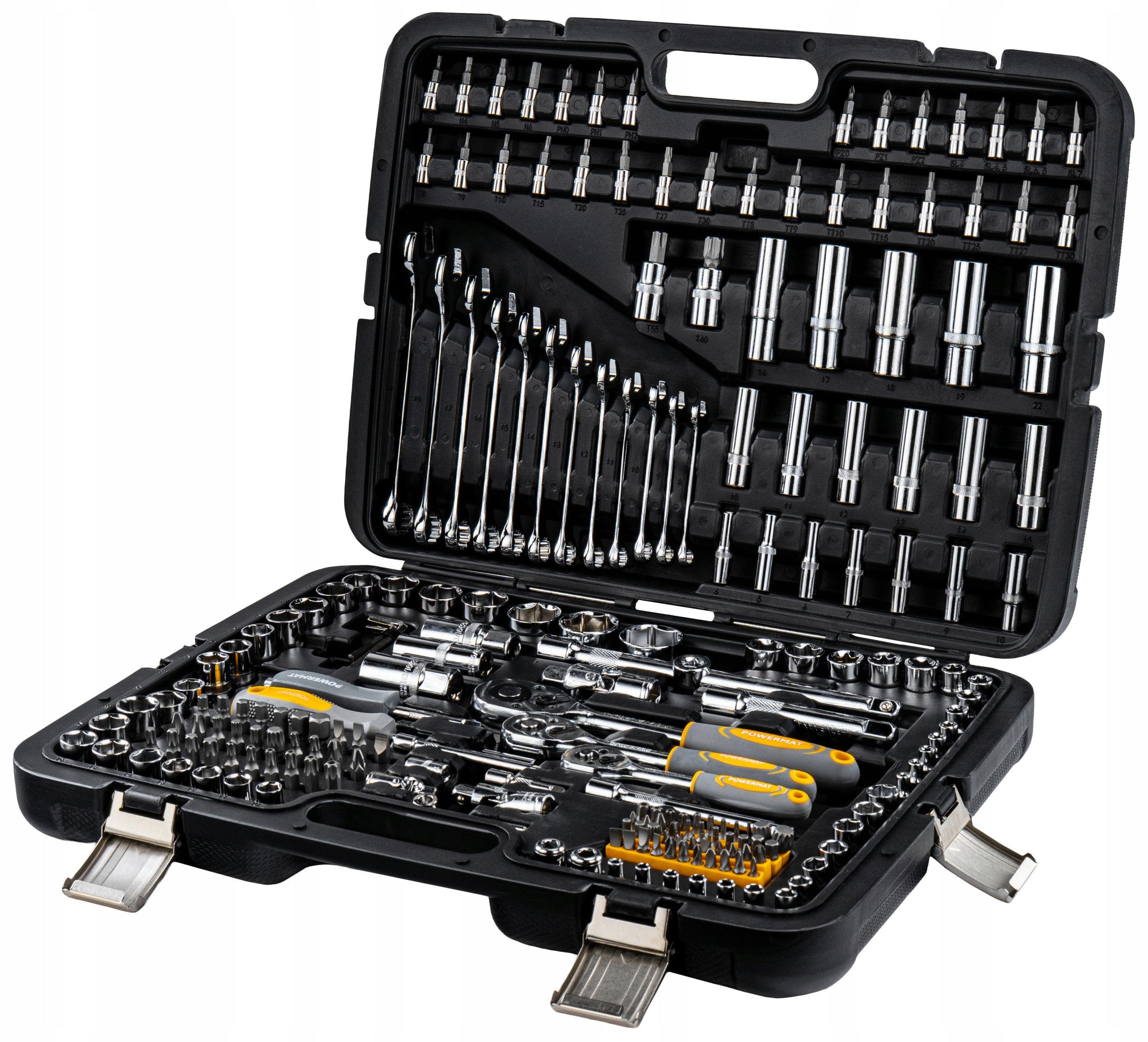 SOCKET WRENCH SET 216 ELEMENTS RATCHET 1/2"3/8"1/4" CrV SUITCASE
