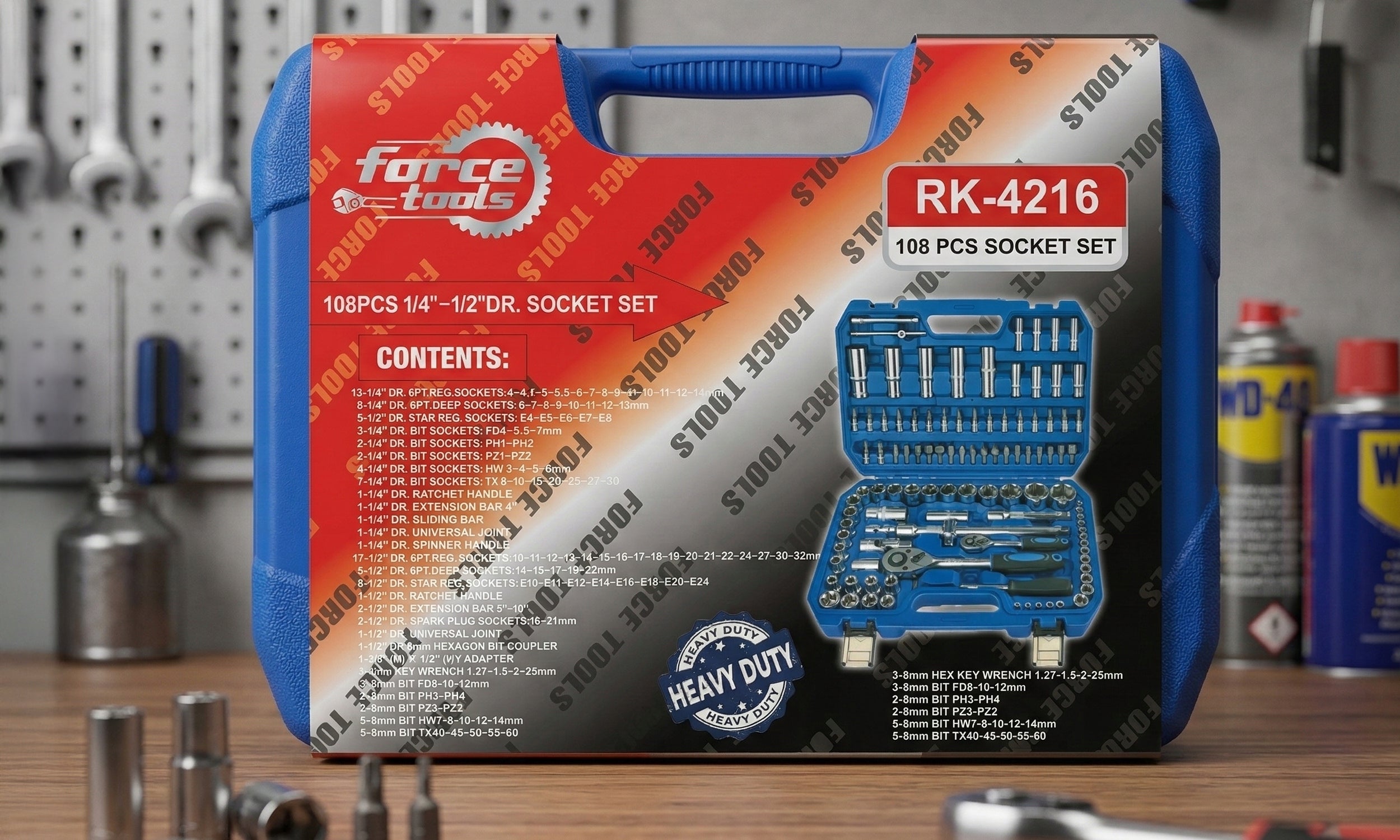 SOCKET WRENCH SET RATCHET 1/2 1/4 SOCKET WRENCHES 108 EL SUITCASE EAN (GTIN) 5908074110029