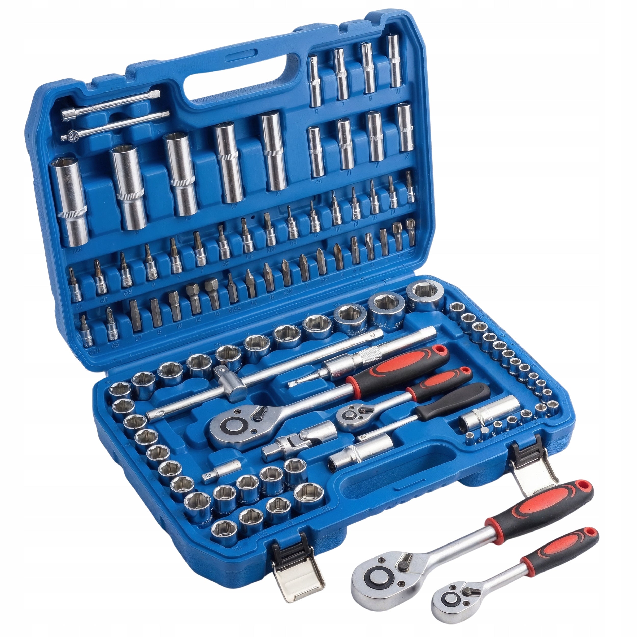 SOCKET WRENCH SET RATCHET 1/2 1/4 SOCKET WRENCHES 108 EL SUITCASE
