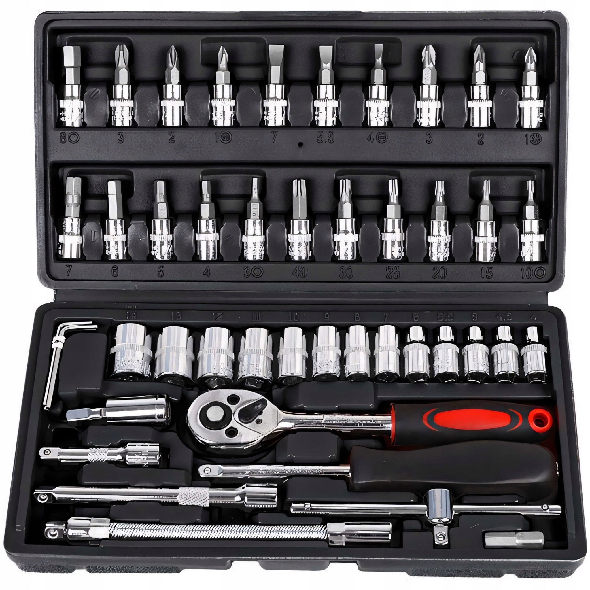 SOCKET WRENCH SET SOCKET TOOL RATCHET CAP 46 EL BITS Packaging status original