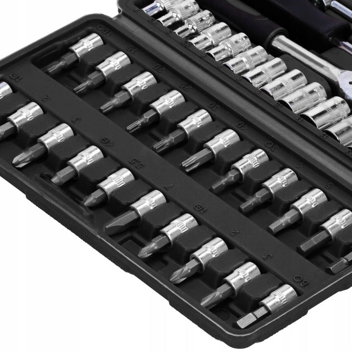 SOCKET WRENCH SET SOCKET WRENCHES BITS RATCHET ADAPTERS 46 ELEMENTS. Brand no brand