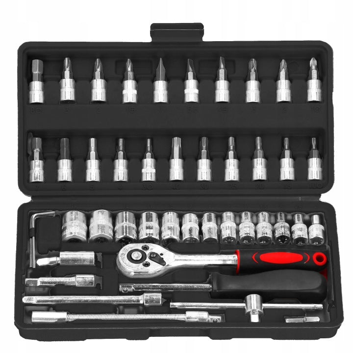SOCKET WRENCH SET SOCKET WRENCHES BITS RATCHET ADAPTERS 46 ELEMENTS. Packaging status original