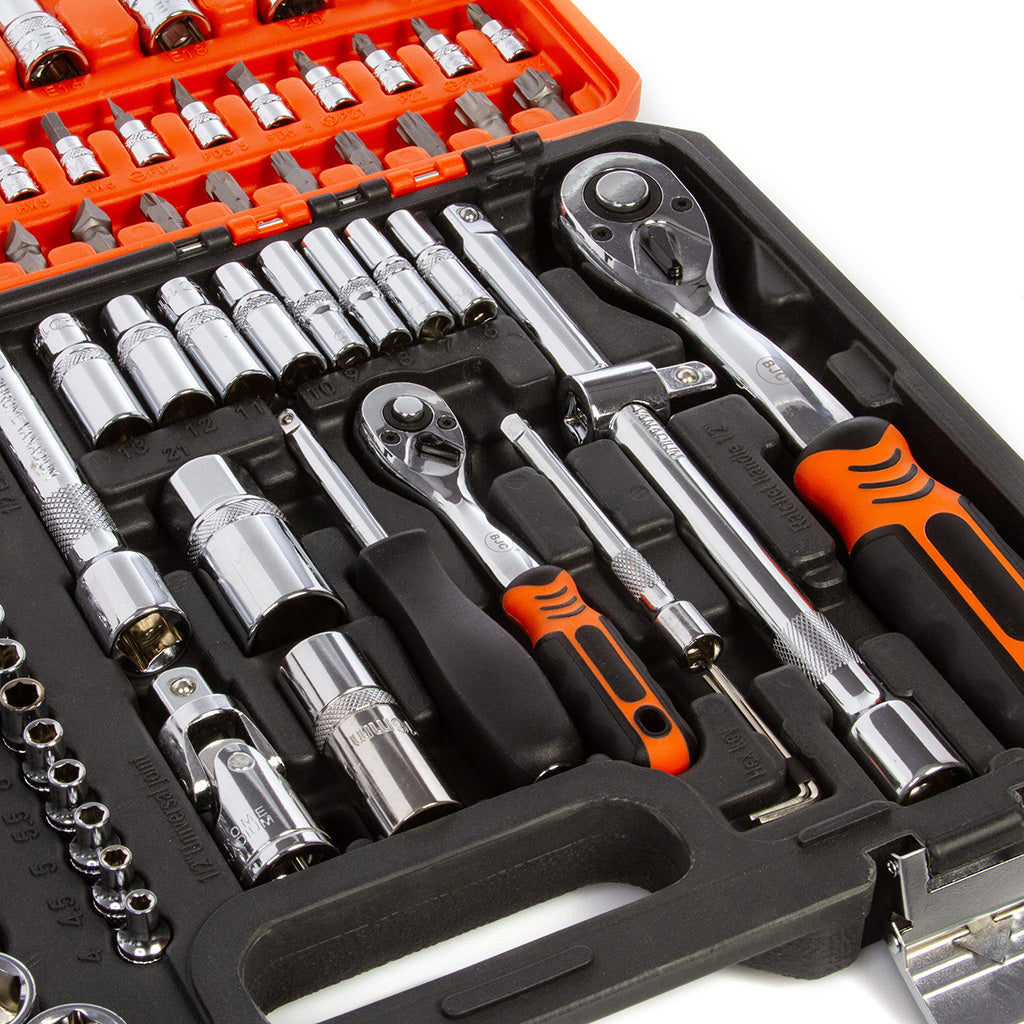 SOCKET WRENCH TOOL KIT SOCKET WRENCHES 108 EL BJC CrV RATCHET Brand BJC