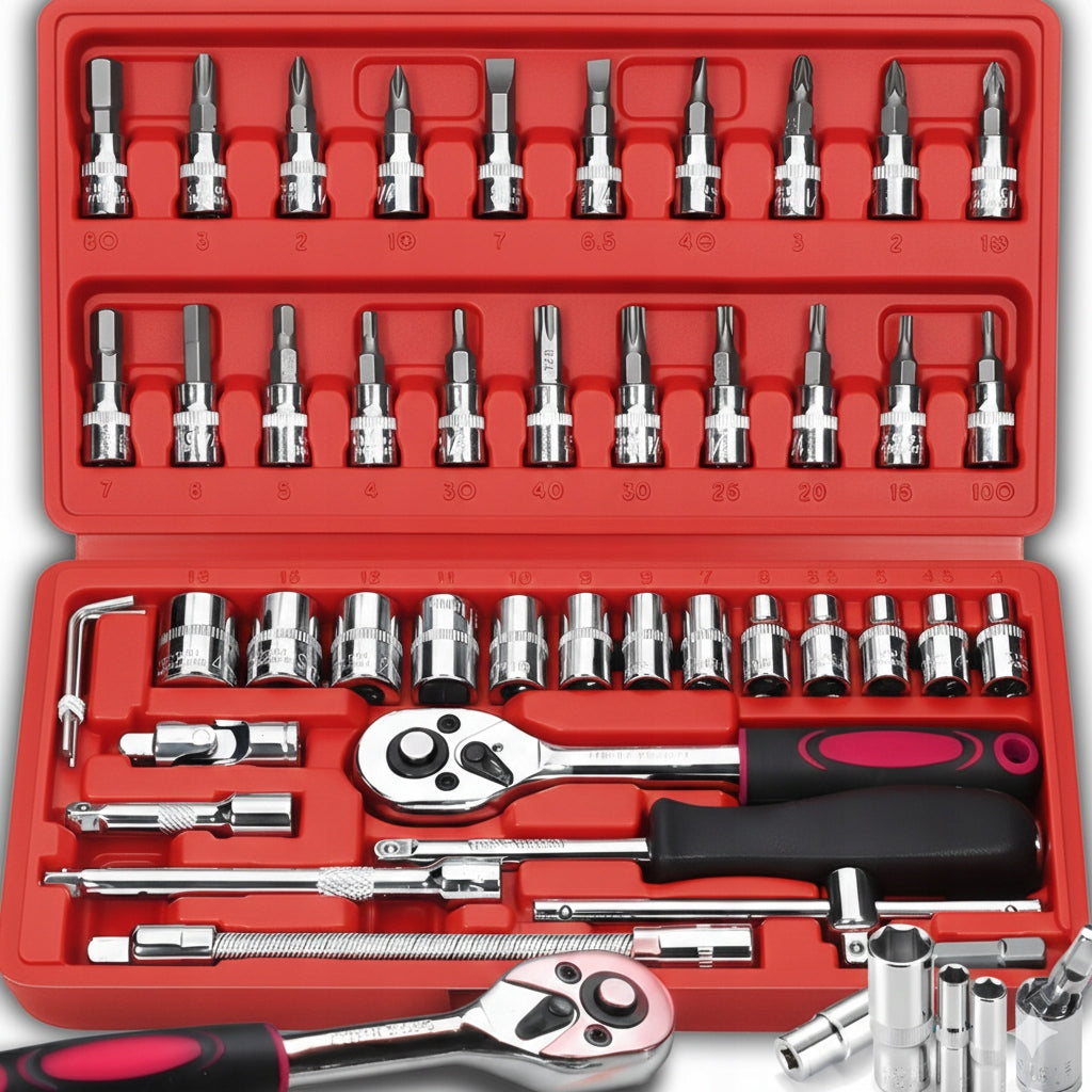 SOCKET WRENCH TOOL SET 46 ELEMENTS KRISCHNER