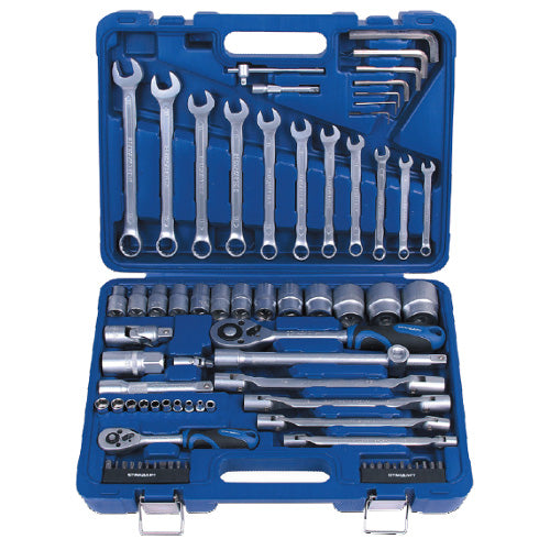 SOCKET WRENCH TOOL SET 77 EL 1/4 1/2 RATCHET WRENCHES KNOB