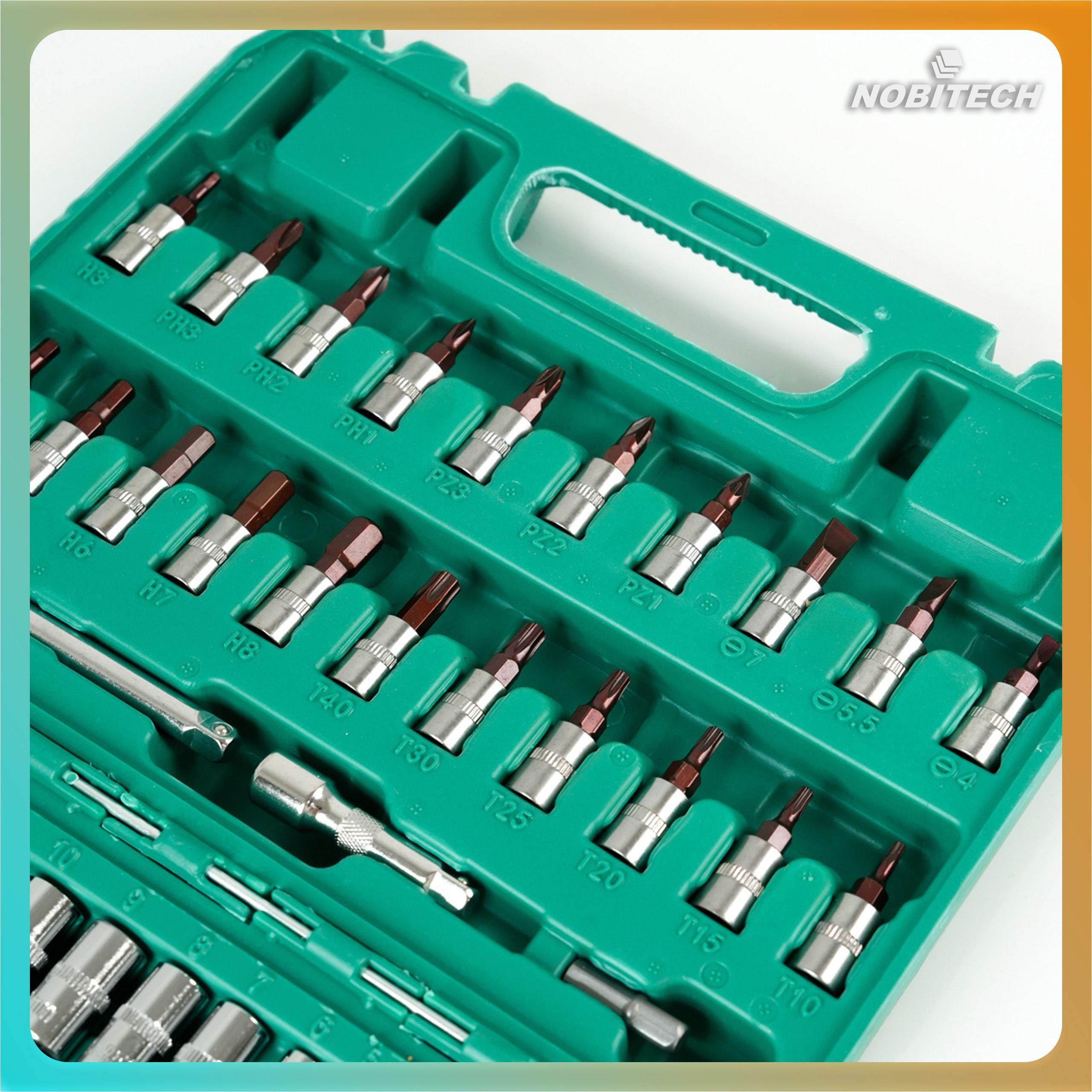 SOCKET WRENCH TOOL SET RATCHET BITS ALLEN TORX SUITCASE 53 EL Number of items in the set 53
