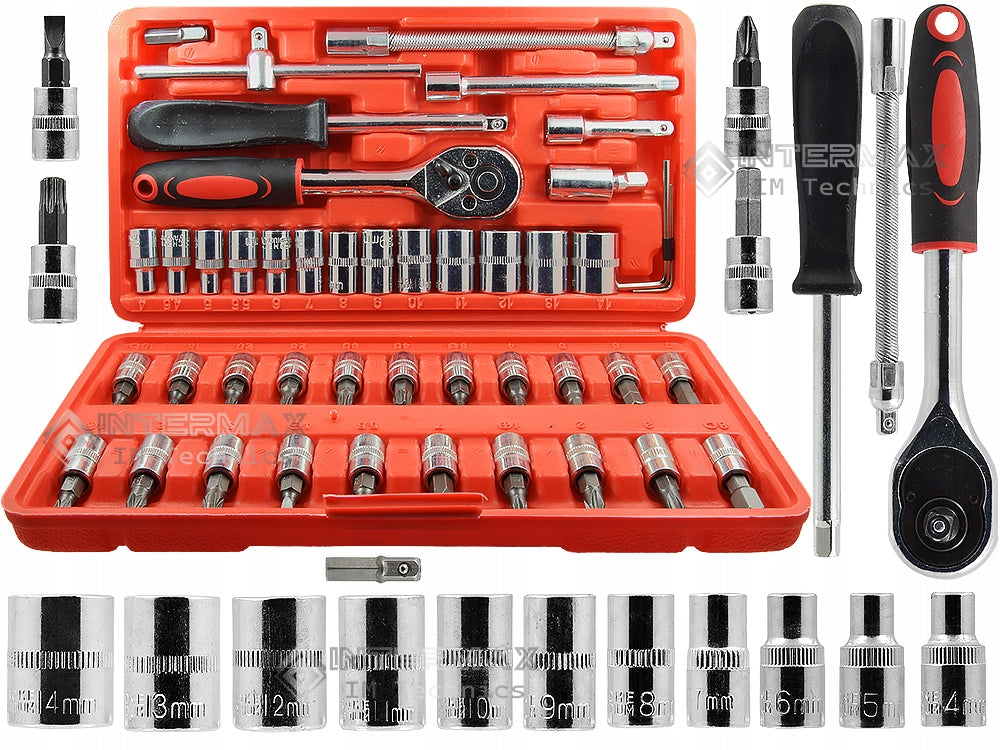 SOCKET WRENCH TOOL SET RATCHET JOINT BITS TORX 45 ELEMENTS