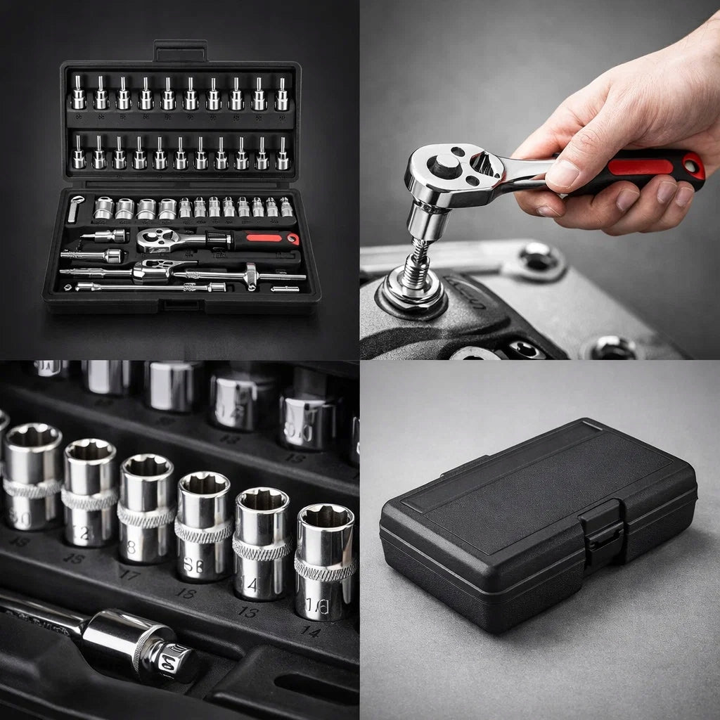 SOCKET WRENCH TOOL SET SOCKET WRENCHES 46 ELEMENTS LARGE TORX Manufacturer code ID 603 V2