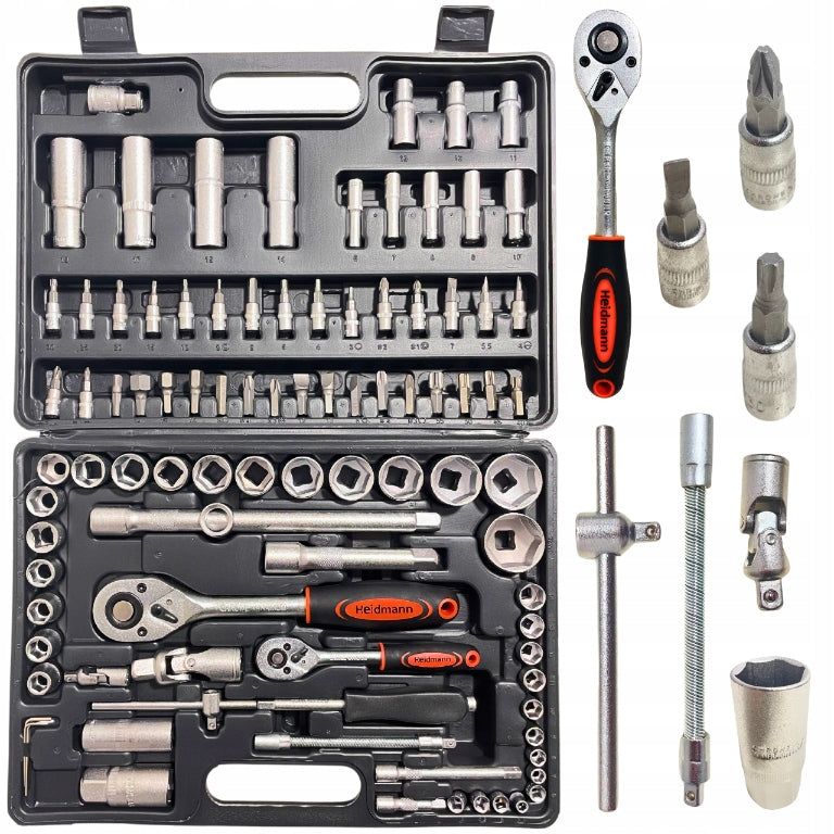 SOCKET WRENCH TOOL SET SOCKET WRENCHES 94 ELEMENTS LARGE SOLID