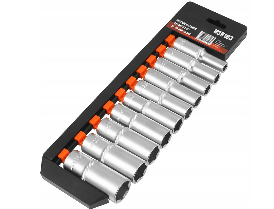 SOCKET WRENCHES 1/2 CAPS LONG 10-24 mm SET Key type socket