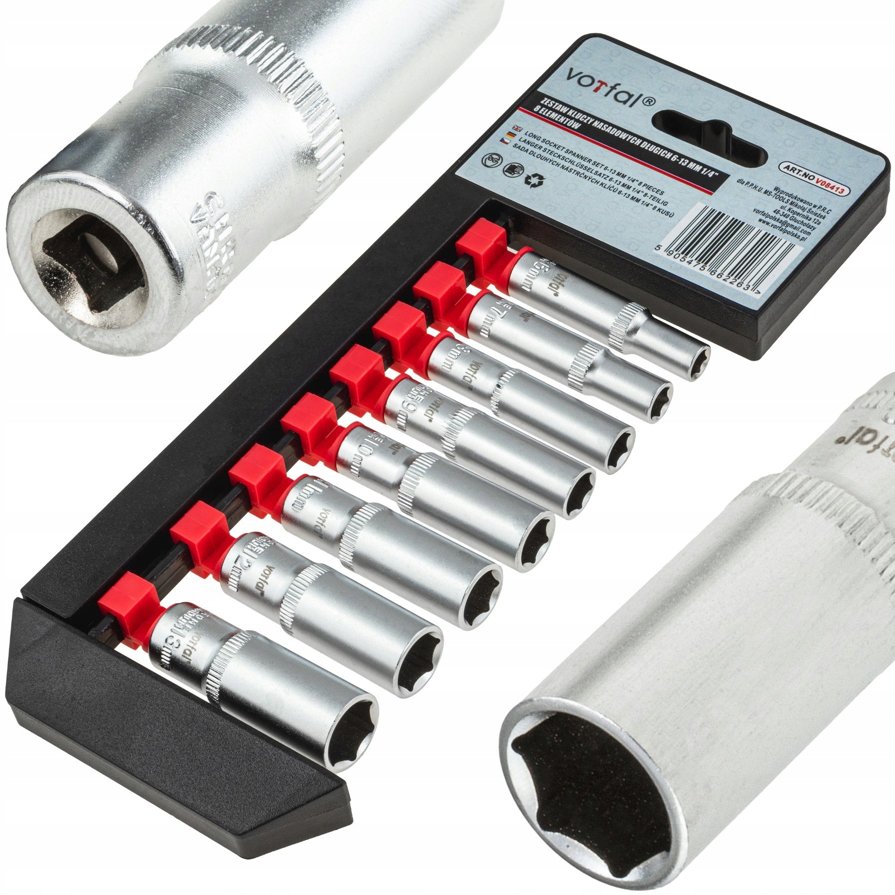SOCKET WRENCHES 1/4 LONG 6-13MM SOCKET WRENCHES SOCKET WRENCH SET