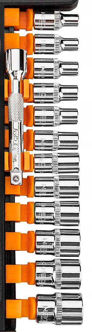 SOCKET WRENCHES 1/4 SET 14 PCS 6-ANGLE 10-000 NEO TOOLS Brand NEO TOOLS