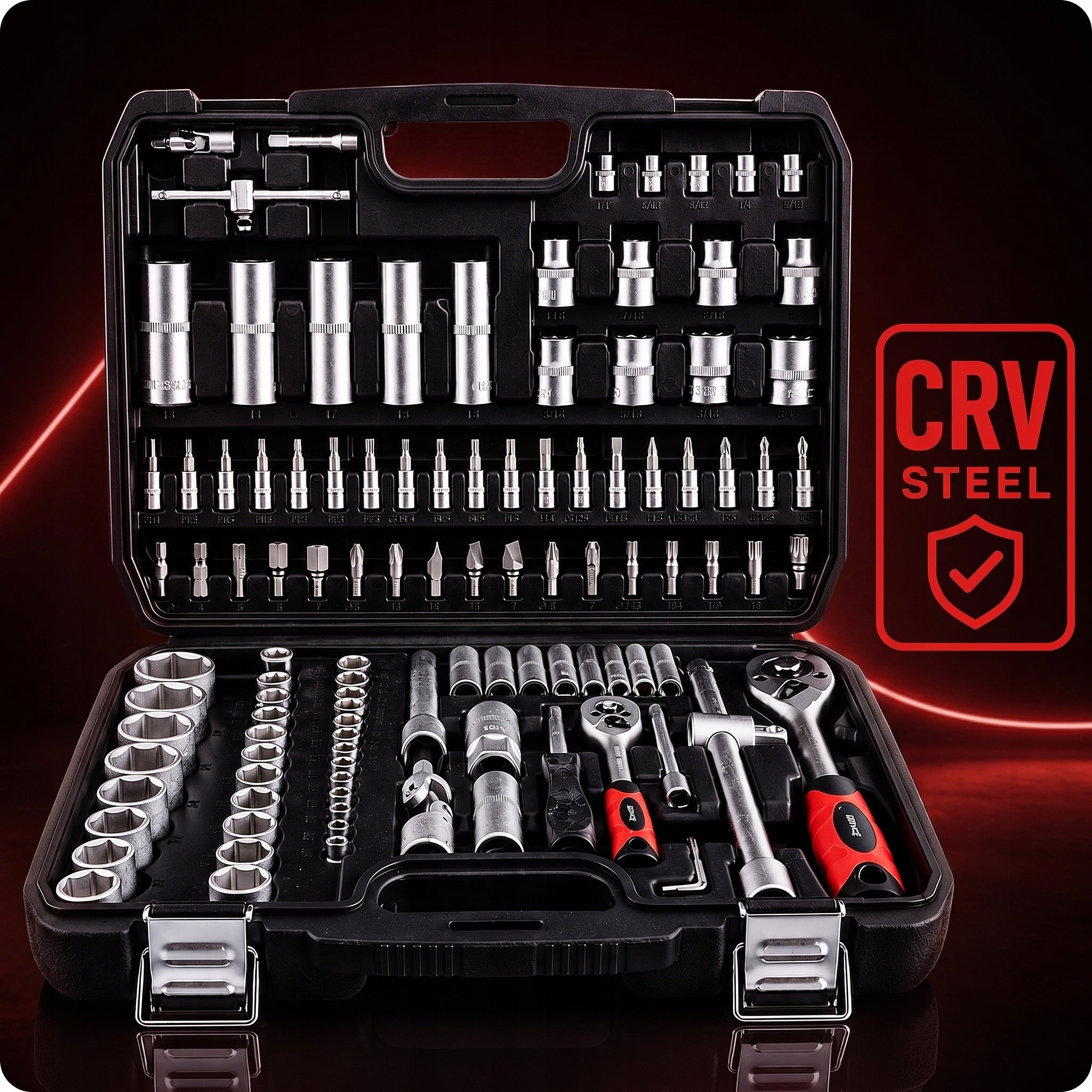 SOCKET WRENCHES 108 SET OF SOCKET WRENCHES TOOLS BITS TORX RATCHET Brand Deget