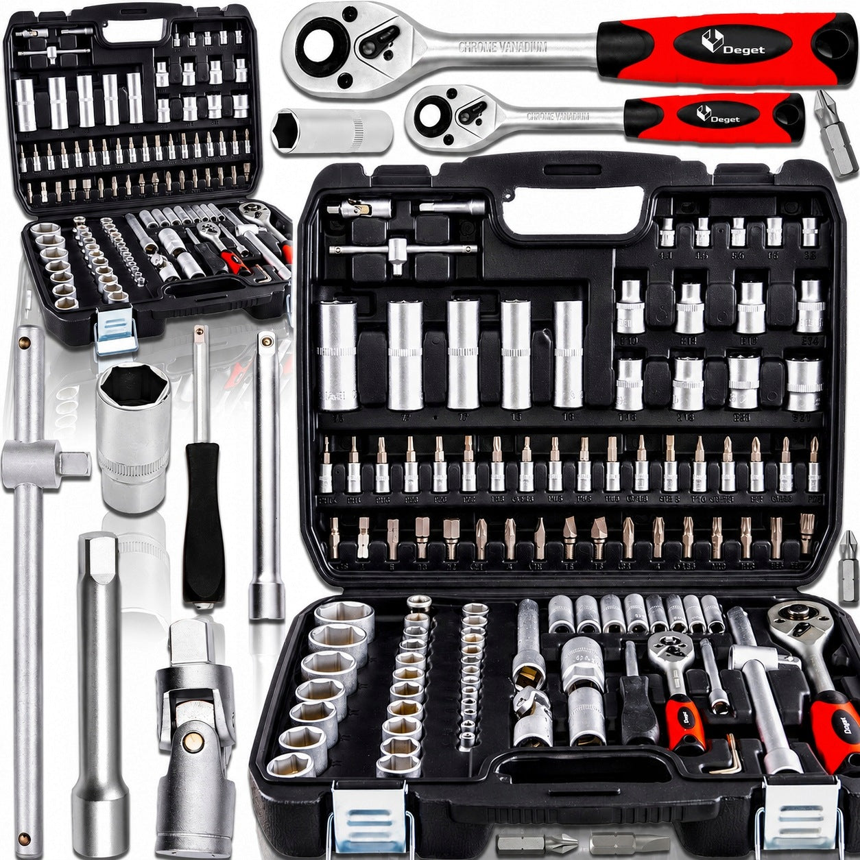 SOCKET WRENCHES 108 SET OF SOCKET WRENCHES TOOLS BITS TORX RATCHET