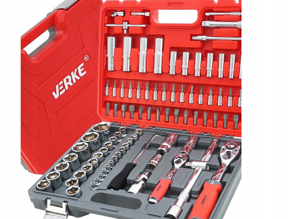 SOCKET WRENCHES 94 SET OF SOCKET WRENCHES TOOLS BITS TORX 2 RATCHETS Brand Verke