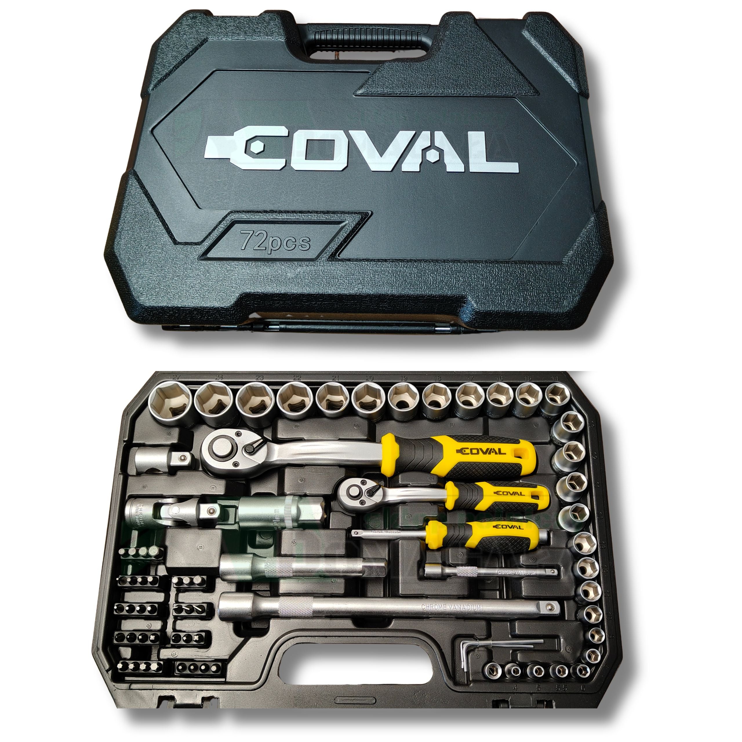 SOCKET WRENCHES COVAL SUITCASE SET 1/4 + 1/2 | 72 elements