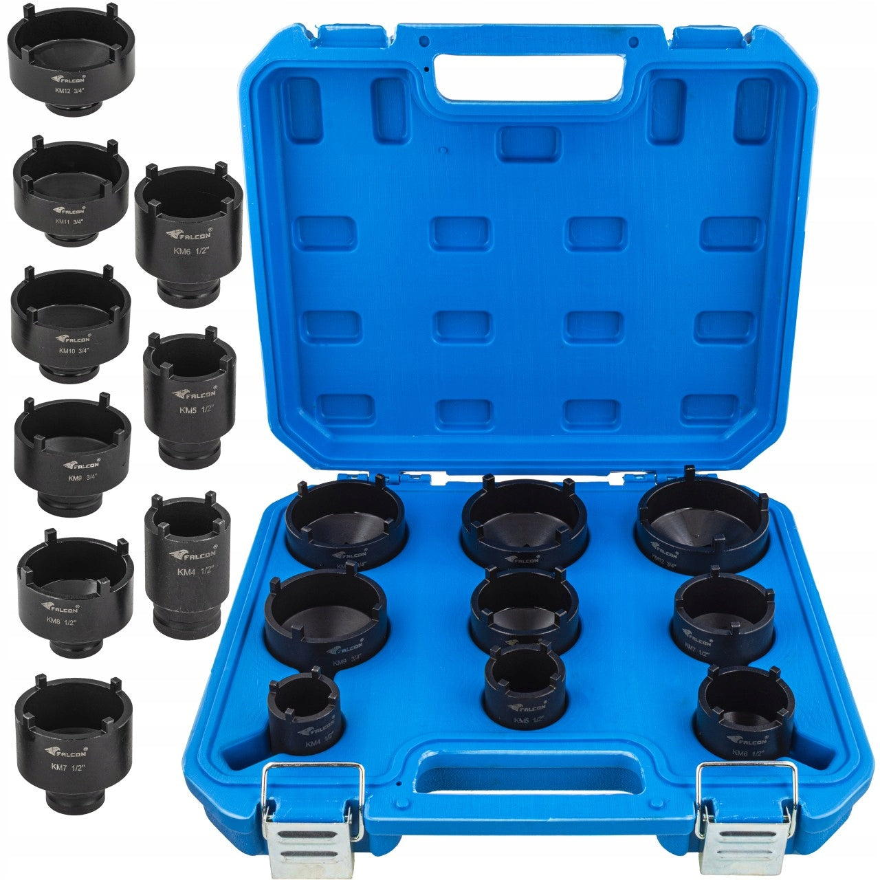 SOCKET WRENCHES FOR CORONARY NUTS GROOVED BUSHING SHAFTS KM4-KM12 4-TOOTH
