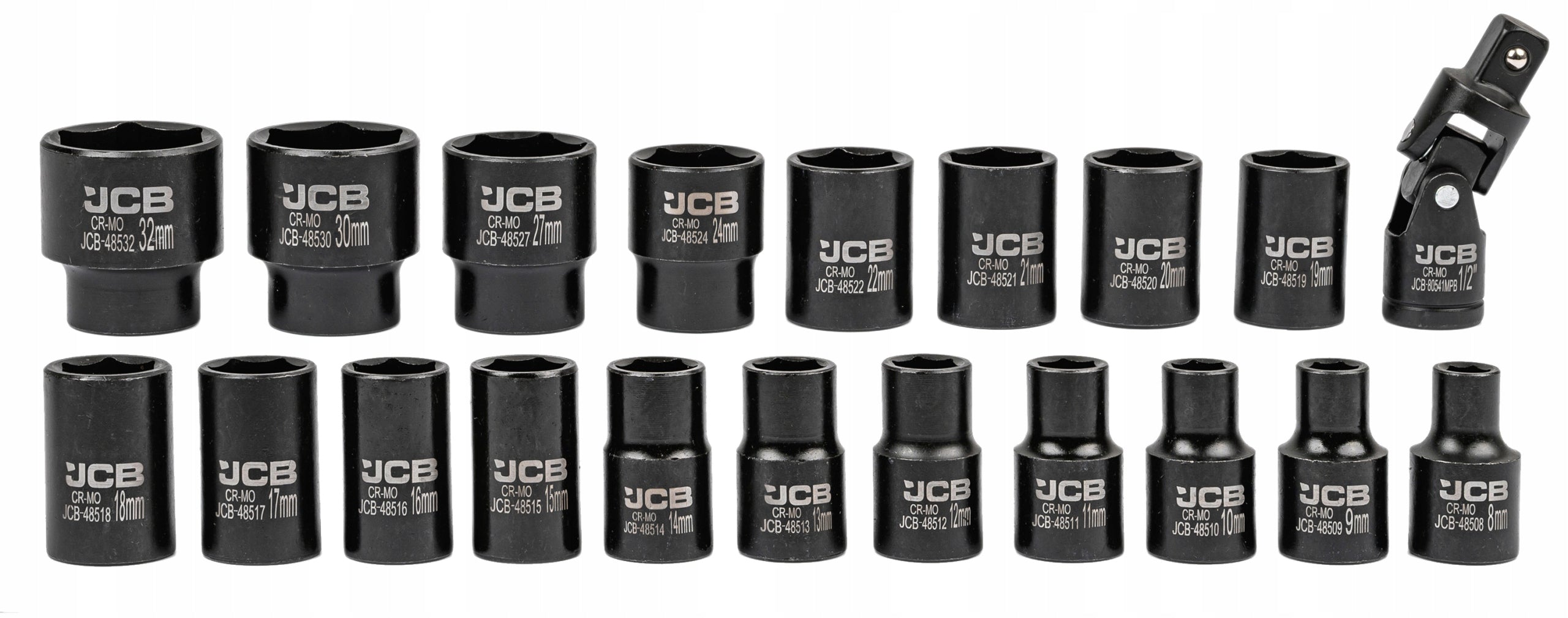 SOCKET WRENCHES IMPACT SOCKET RATCHET JCB 1/2" 26EL 8-32MM SUITCASE Brand JCB