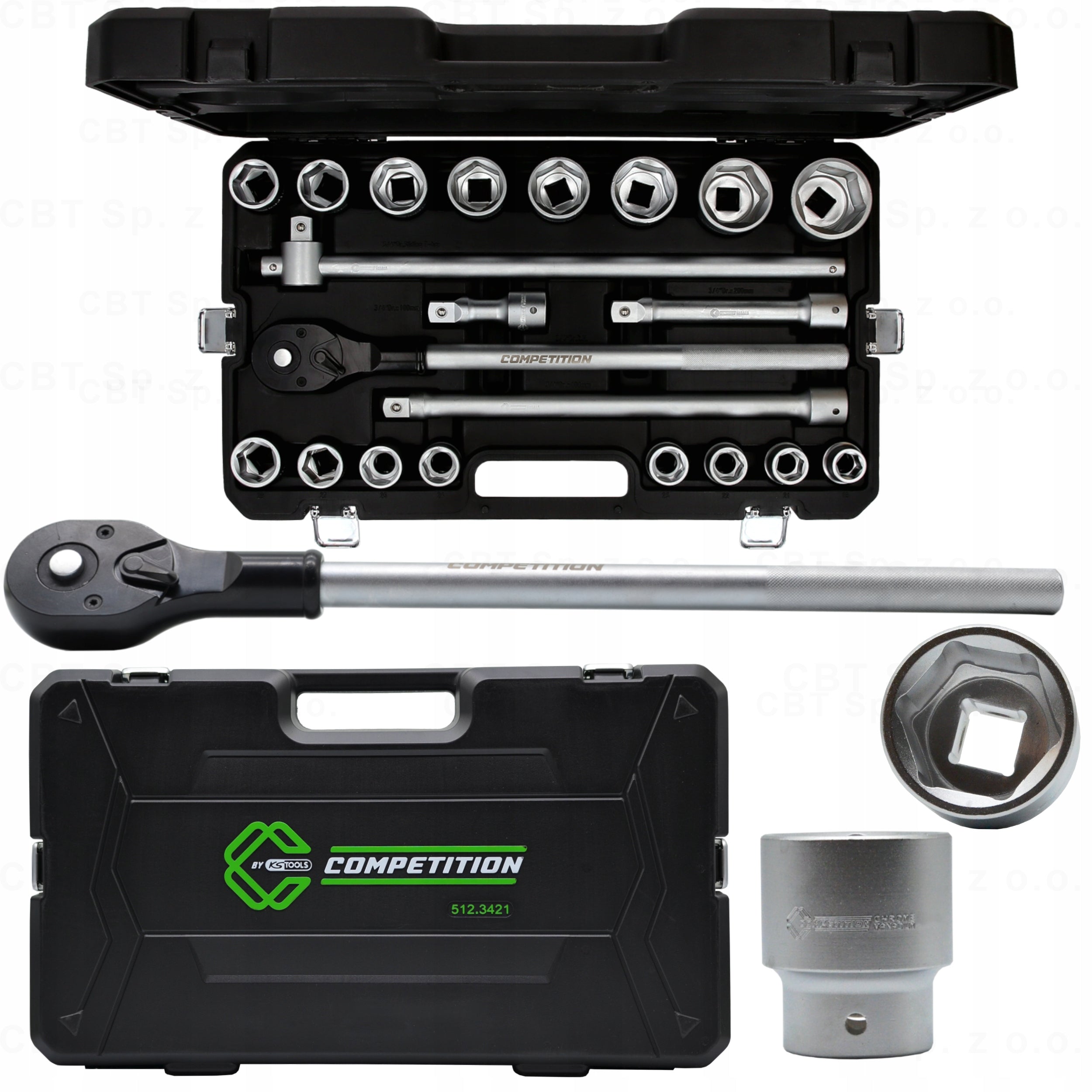 SOCKET WRENCHES IN SUITCASE SET OF SOCKET WRENCHES WITH RATCHET 21PCS 3/4