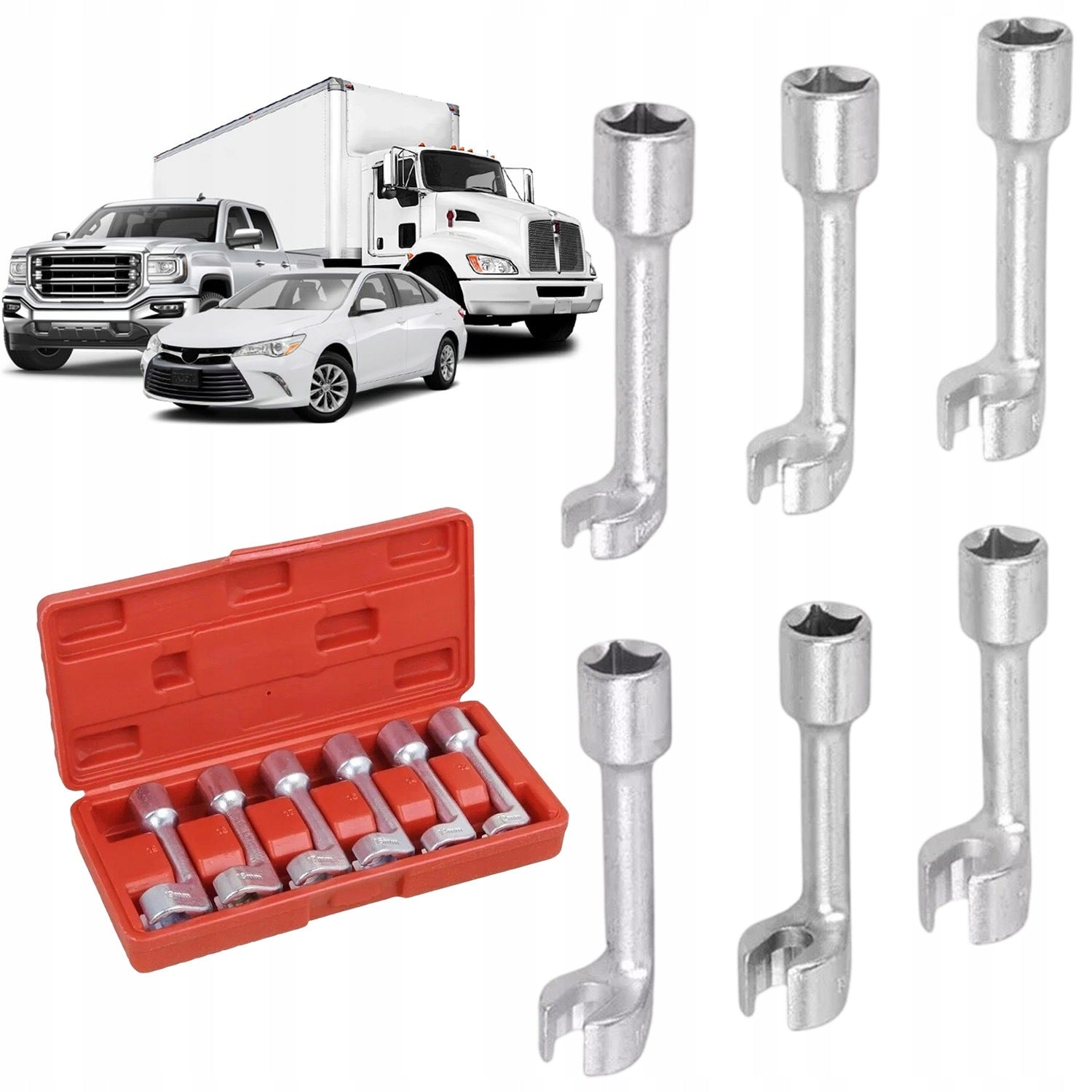 SOCKET WRENCHES L 1/2 INCH 6 PCS 12-19MM ANTI-CORROSION STEEL 12-ANGLE