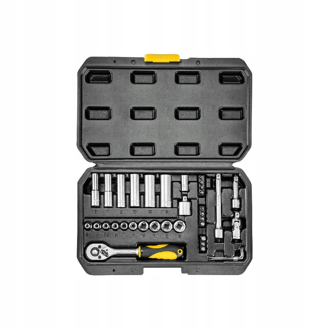 SOCKET WRENCHES SET WITH SUITCASE 1/4" 36 pcs TOPEX 38D6690 Packaging status original
