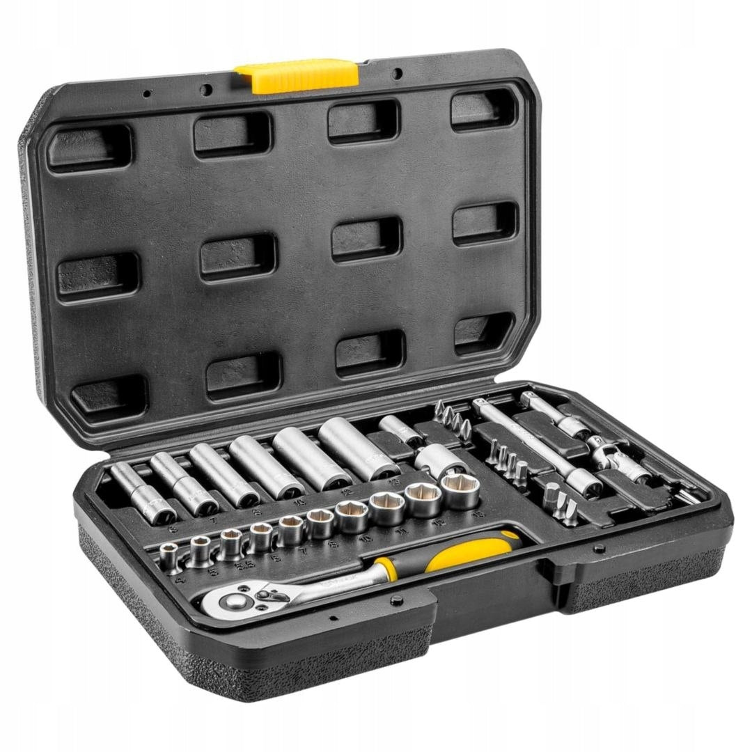 SOCKET WRENCHES SET WITH SUITCASE 1/4" 36 pcs TOPEX 38D6690