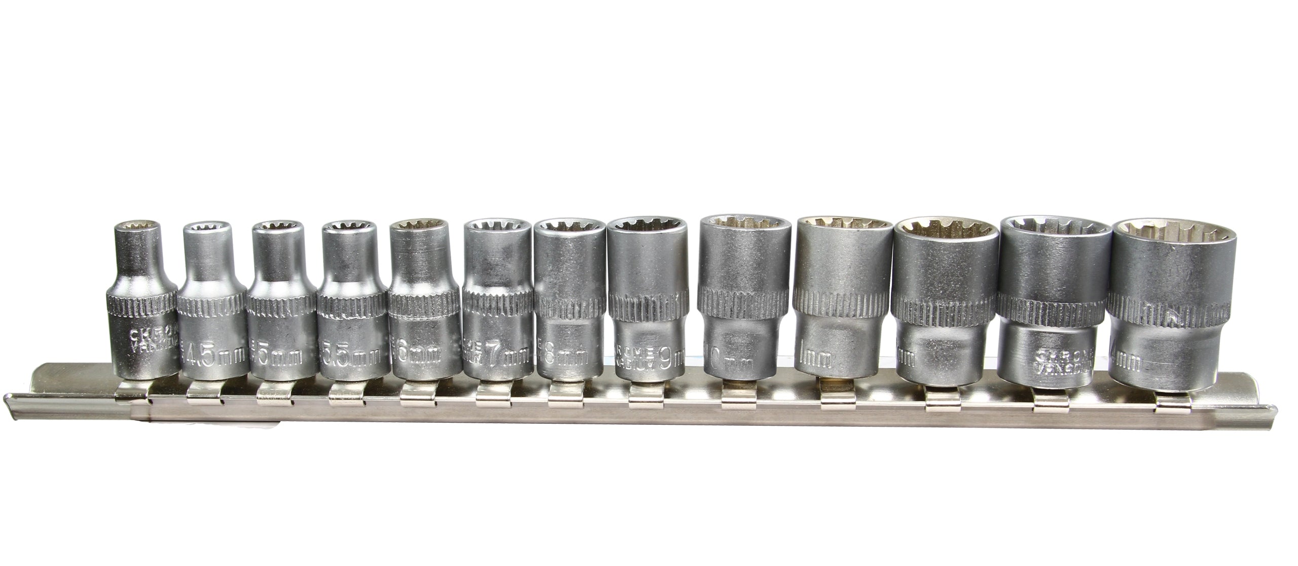 SOCKET WRENCHES SPLINE SOCKETS 1/4 RAILS 13el 4-14mm Brand Mar-Pol