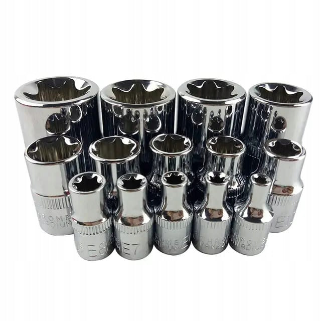 SOCKET WRENCHES TORX E4 E24 CAPS TORKS INTERNAL WRENCH SET 14 PCS. Manufacturer code KLUCZE NASADOWE TORX E4 E24